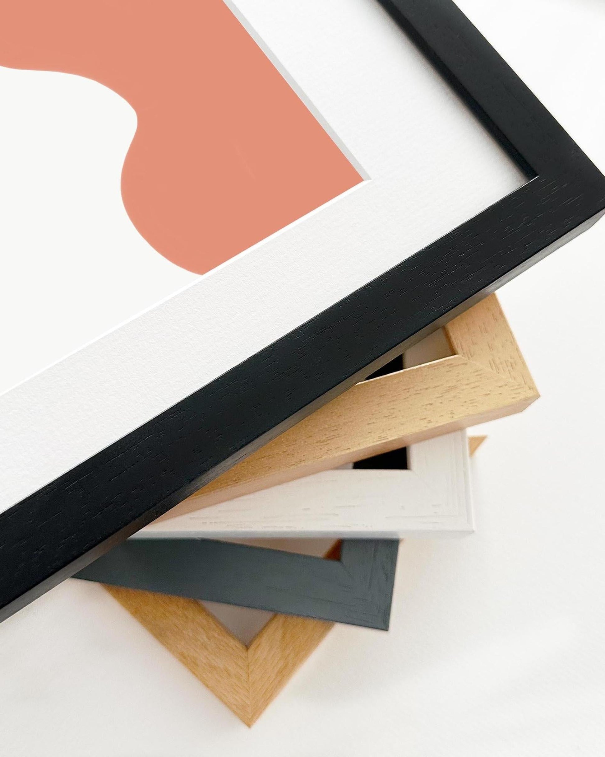 Collection of various photo frames on a white background
