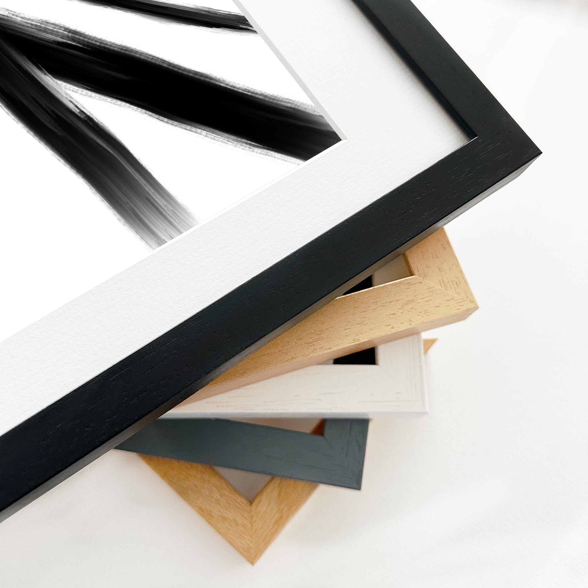 Black Brush Strokes Framed Art Print