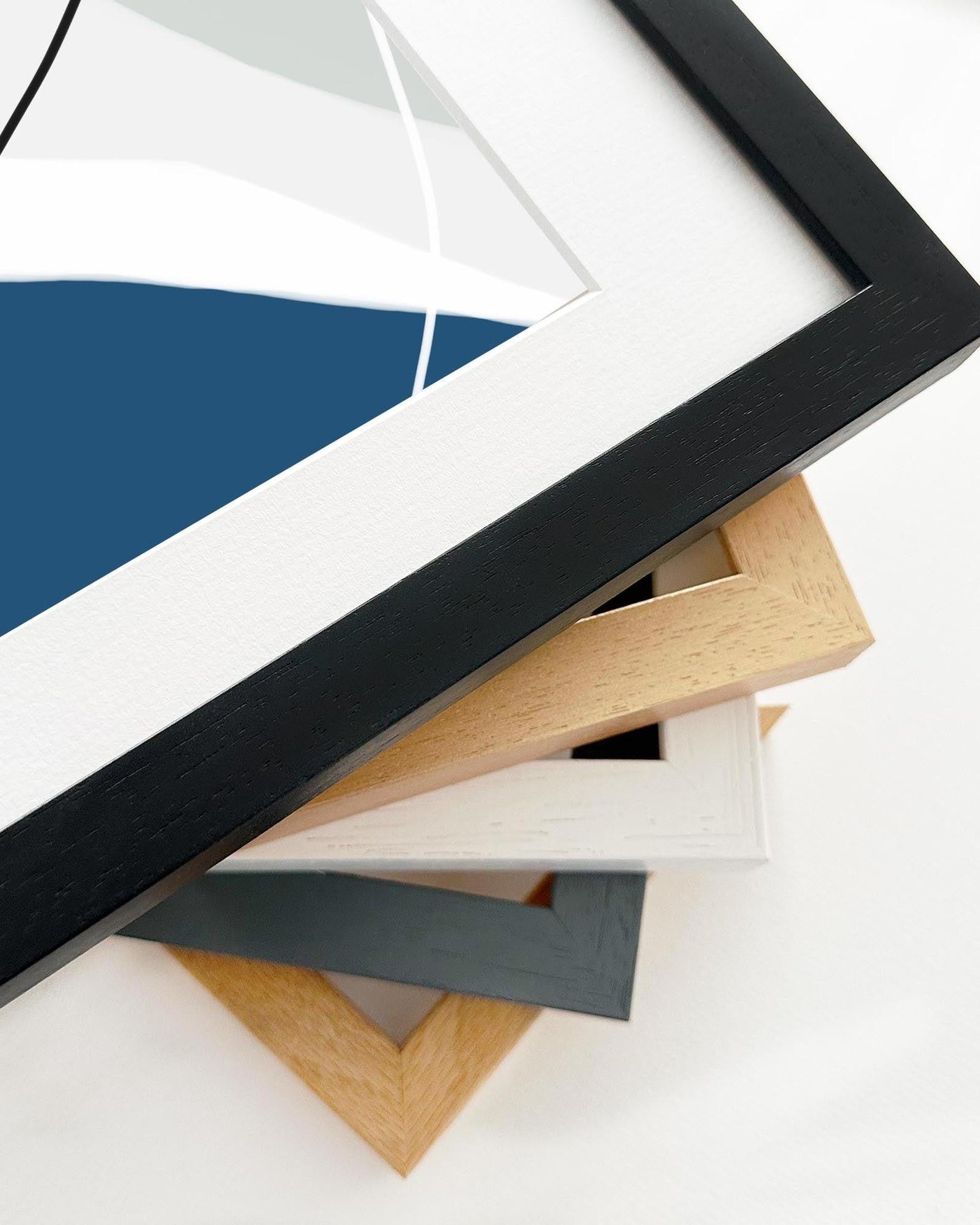 Collection of various photo frames on a white background