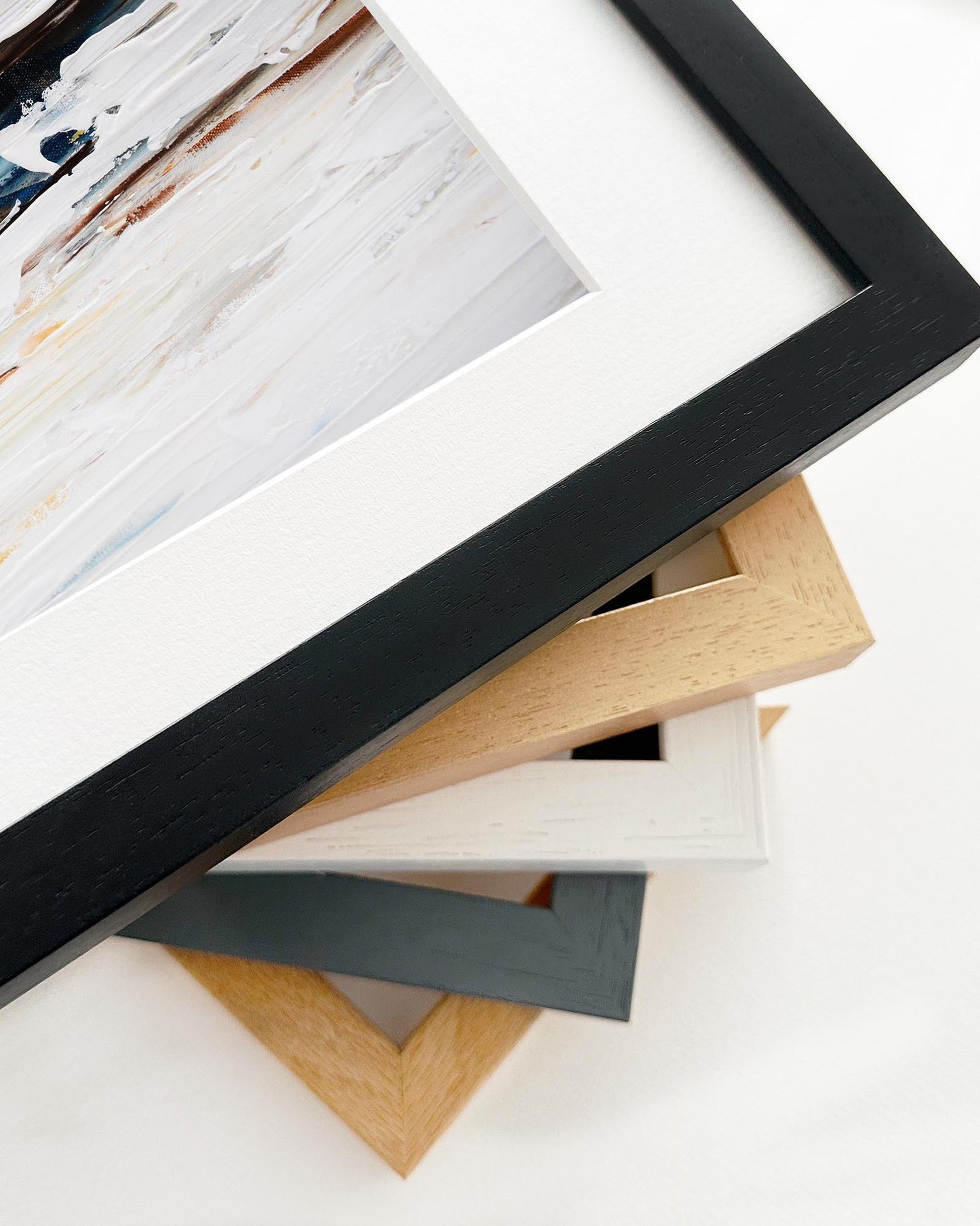 Collection of various photo frames on a white background