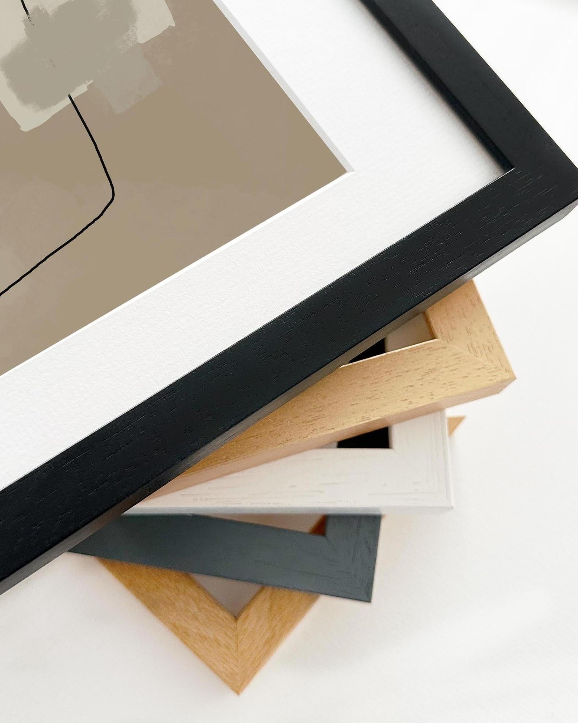 Collection of various photo frames on a white background