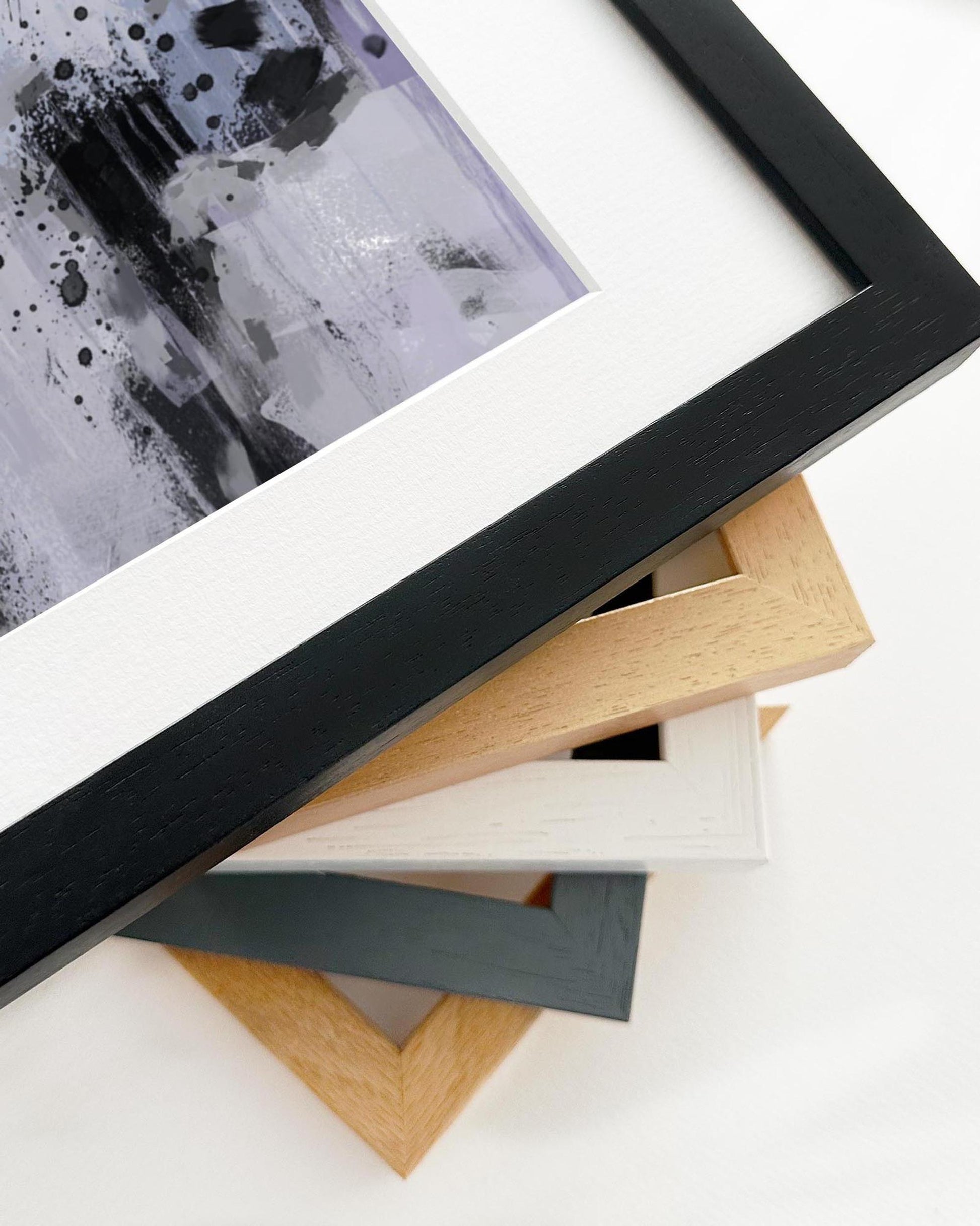 Collection of various photo frames on a white background