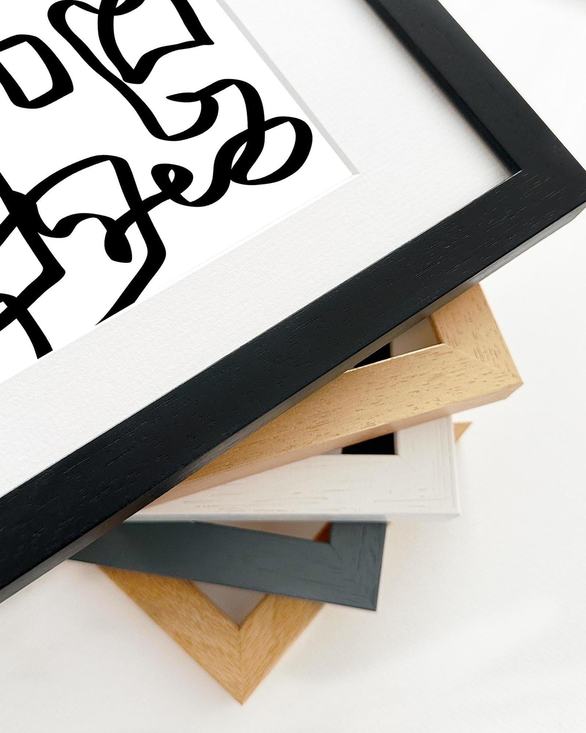 Collection of various photo frames on a white background