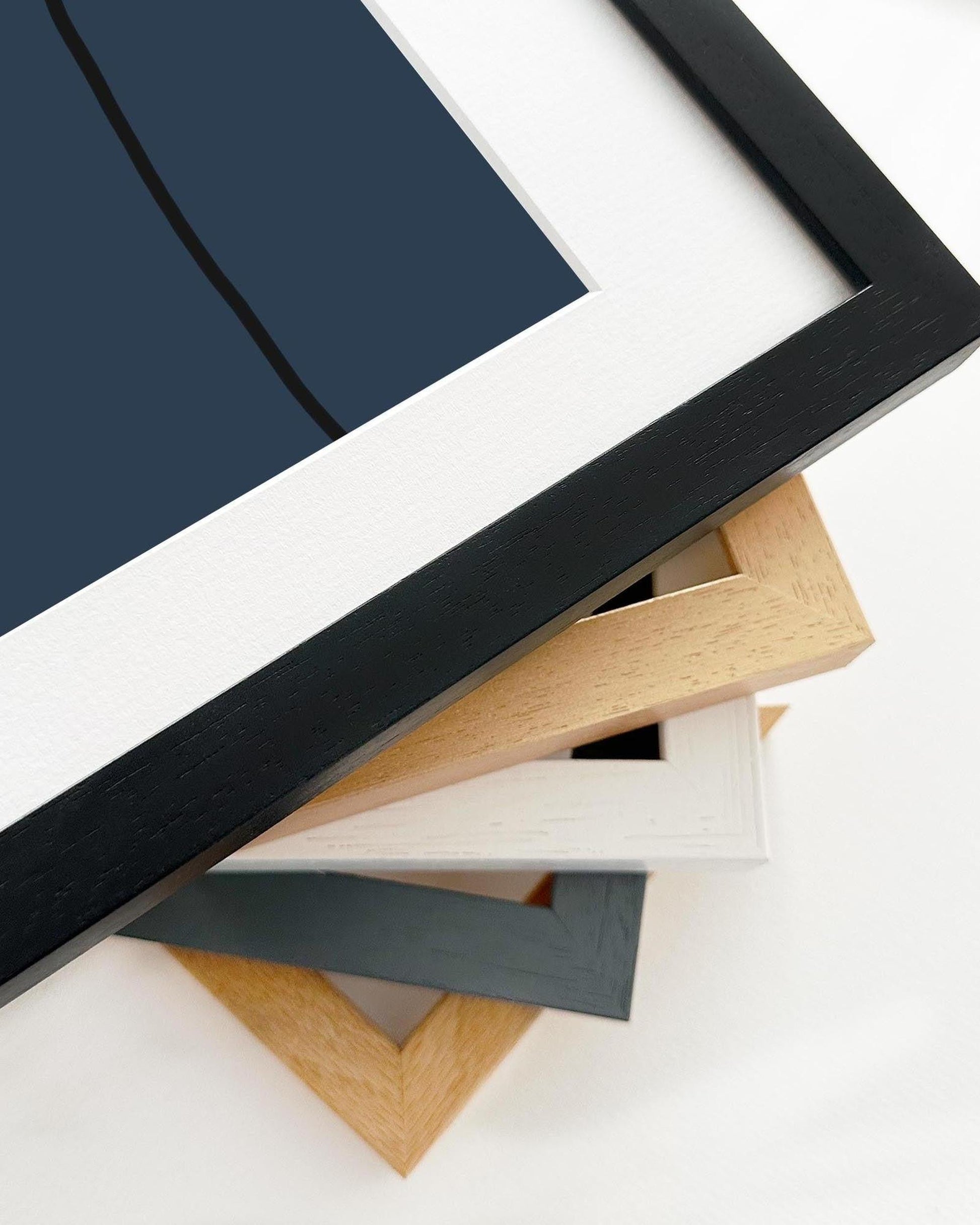 Collection of various photo frames on a white background