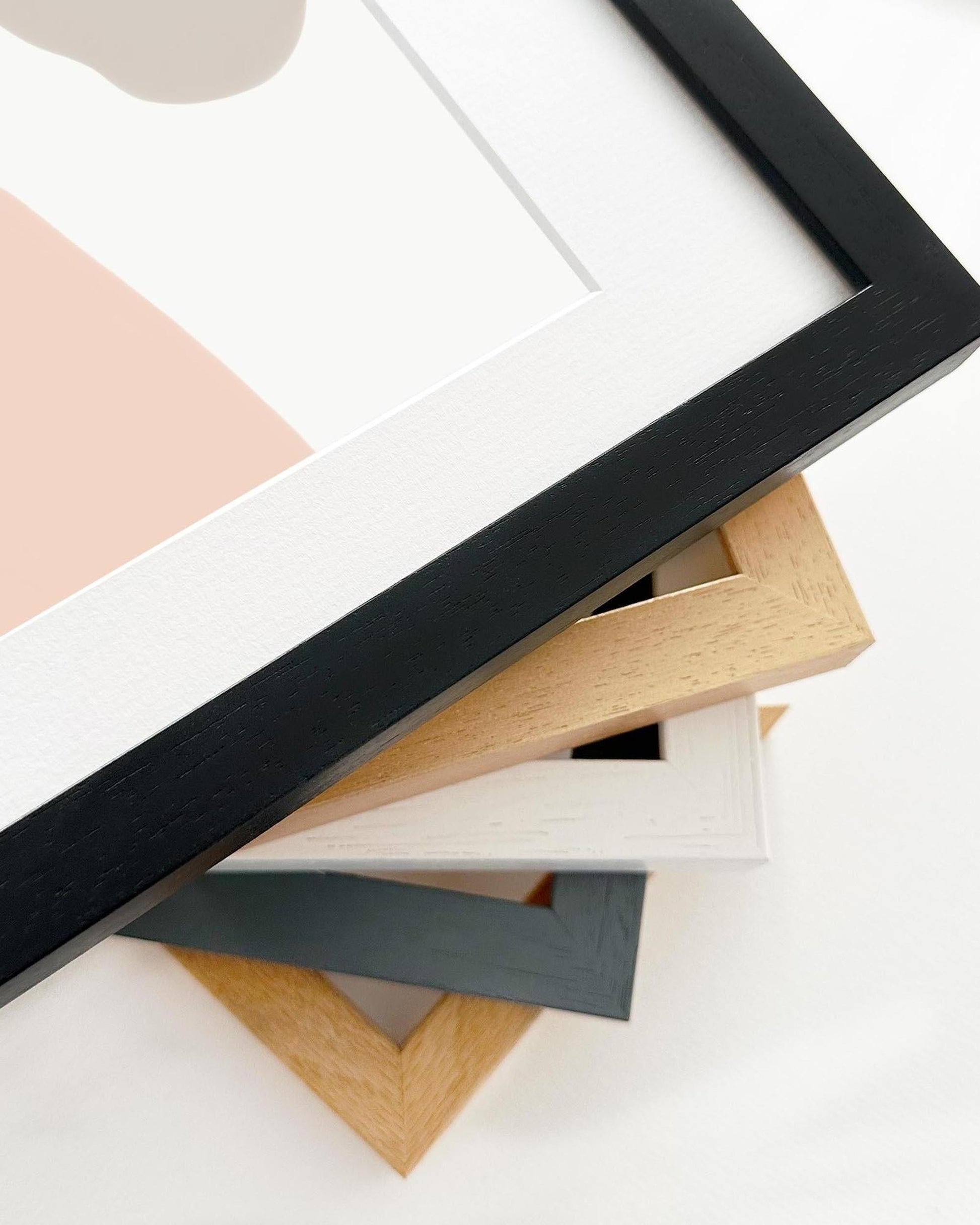 Collection of various photo frames on a white background