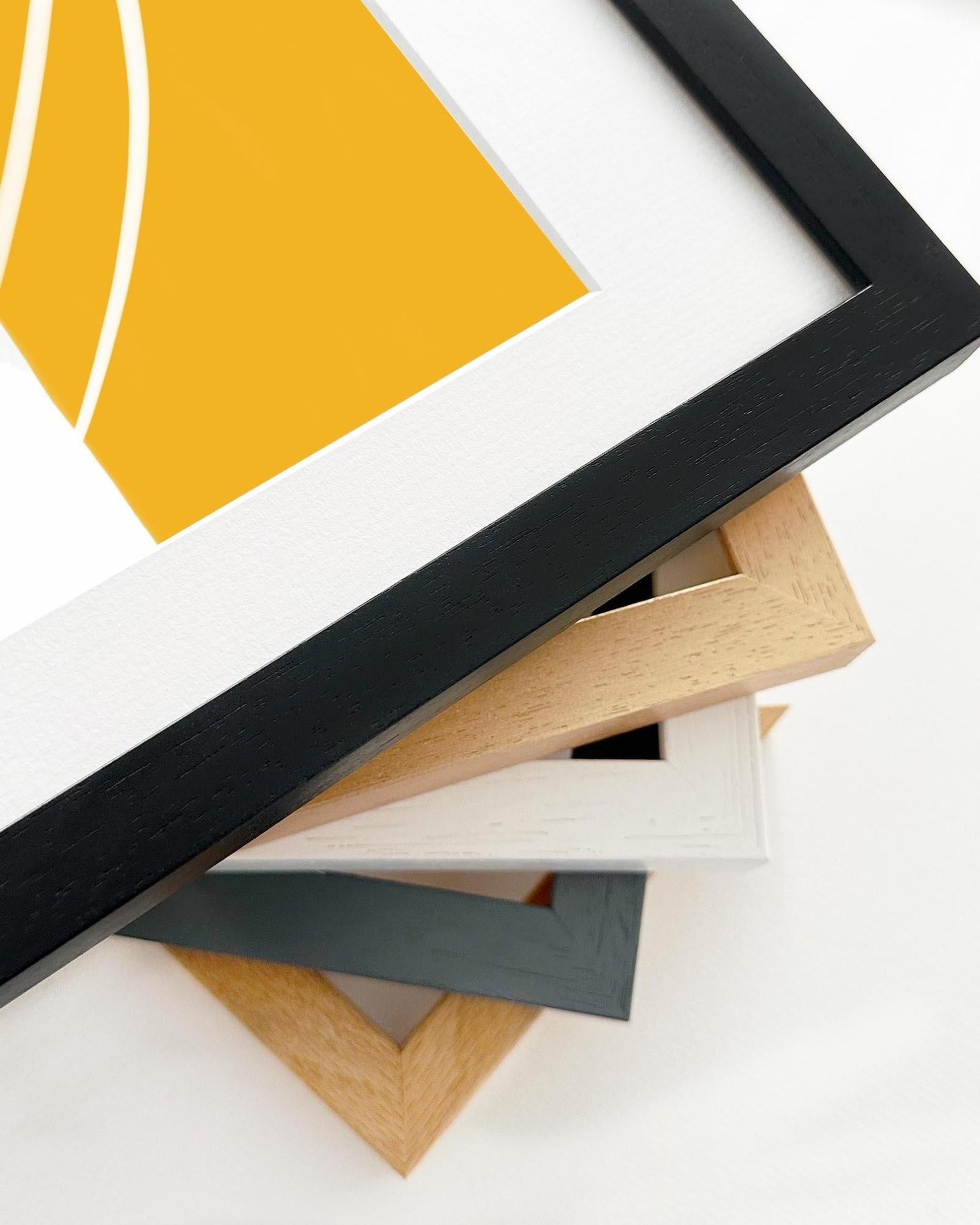 Collection of various photo frames on a white background