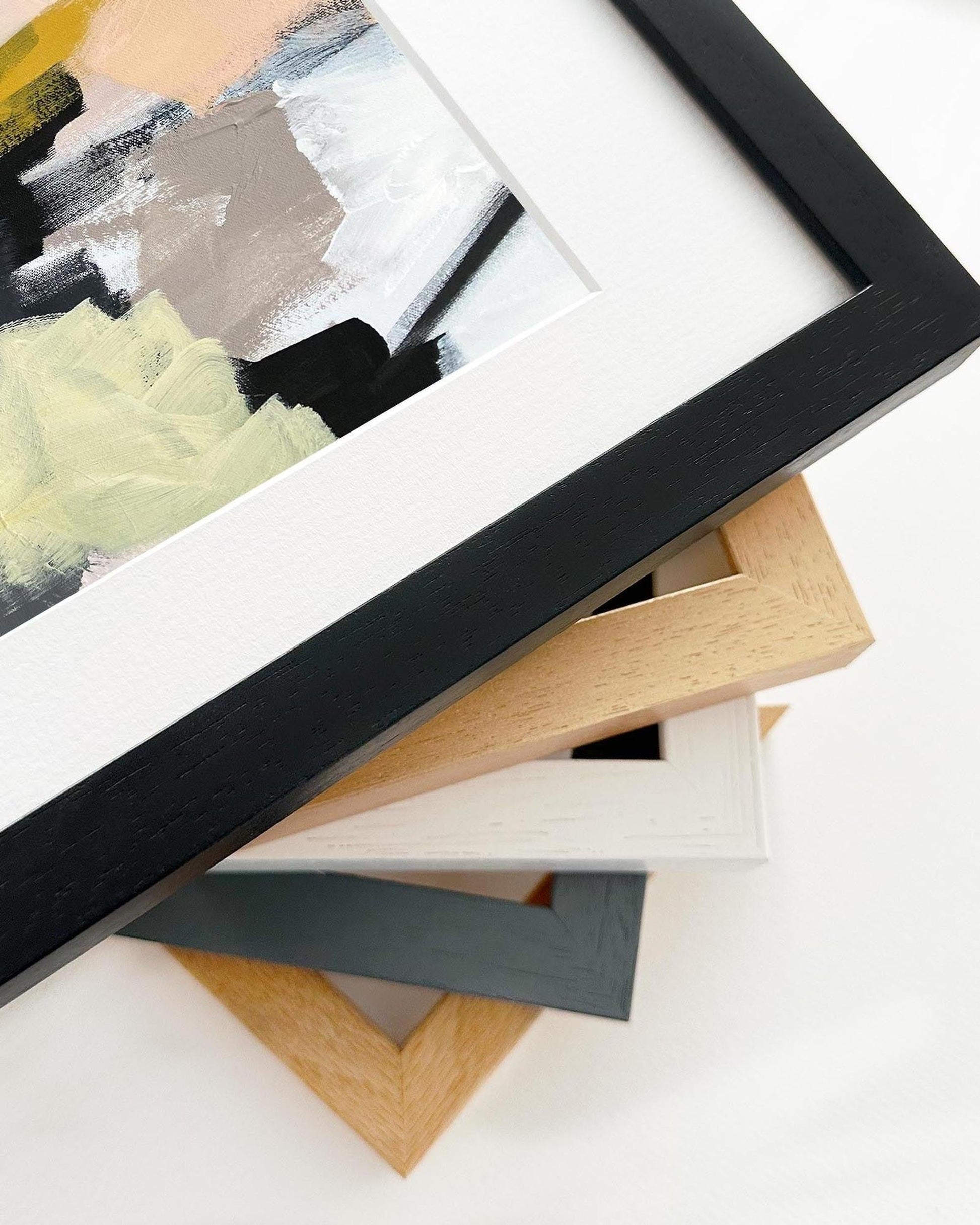 Collection of various photo frames on a white background