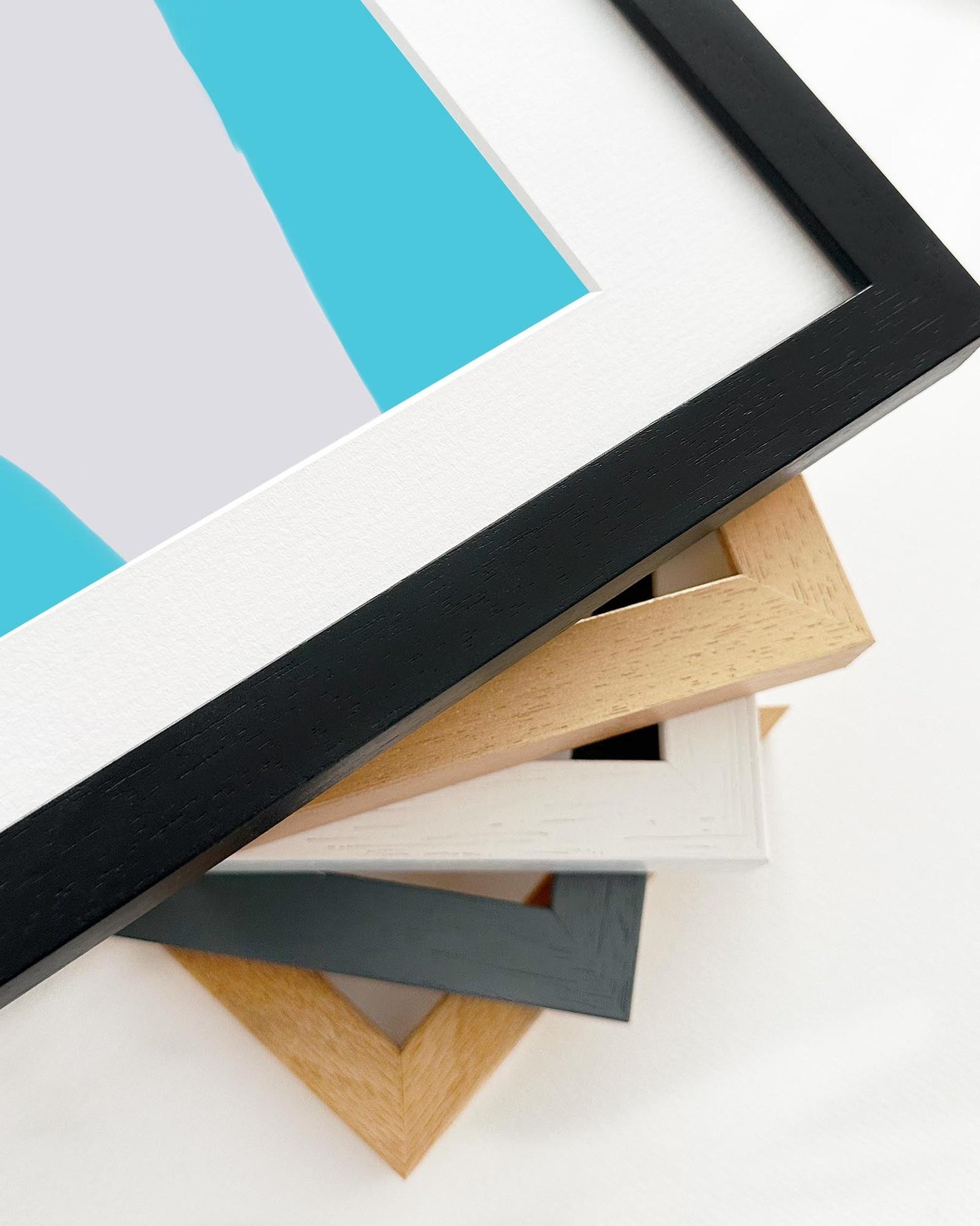 Collection of various photo frames on a white background