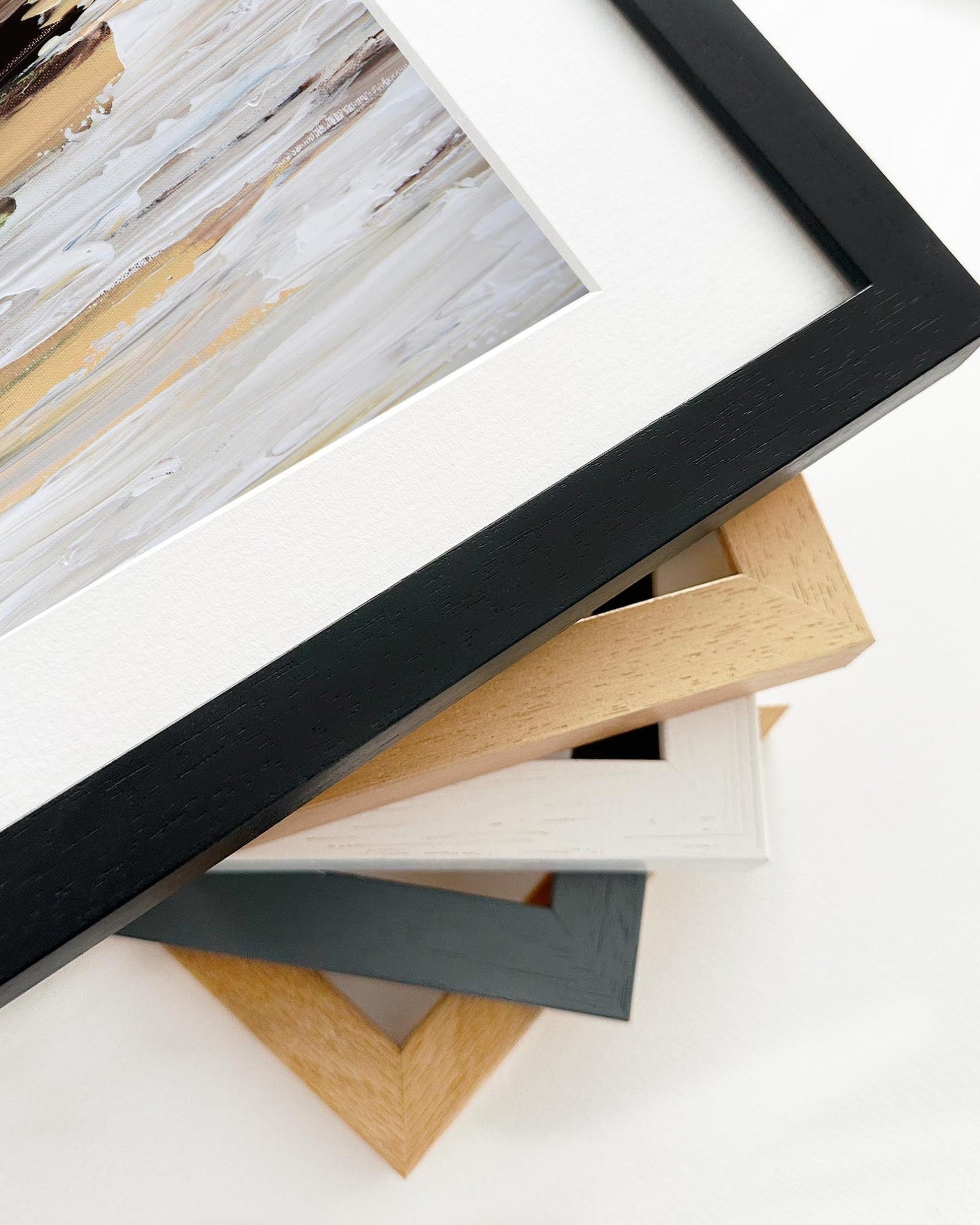 Collection of various photo frames on a white background