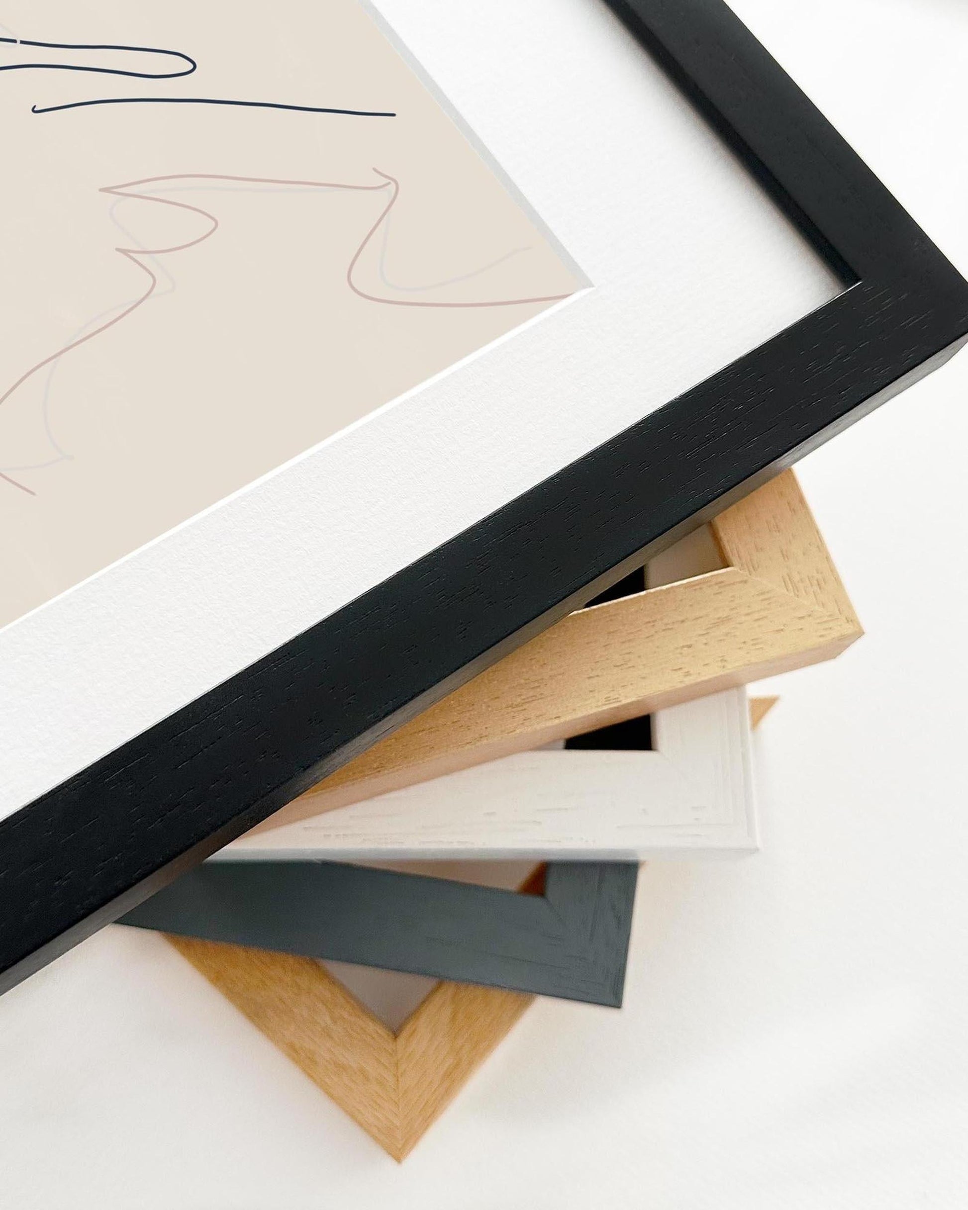 Collection of various photo frames on a white background