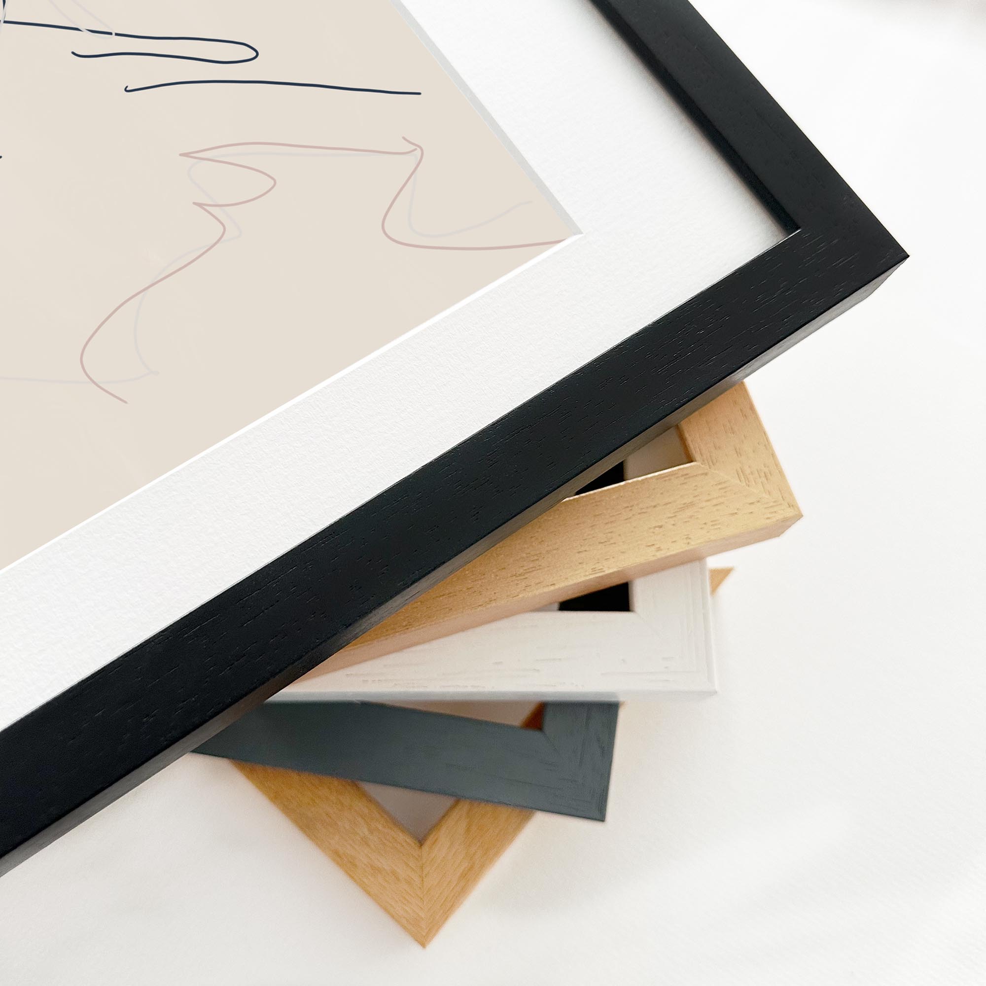 Abstract Line Drawing Framed Art