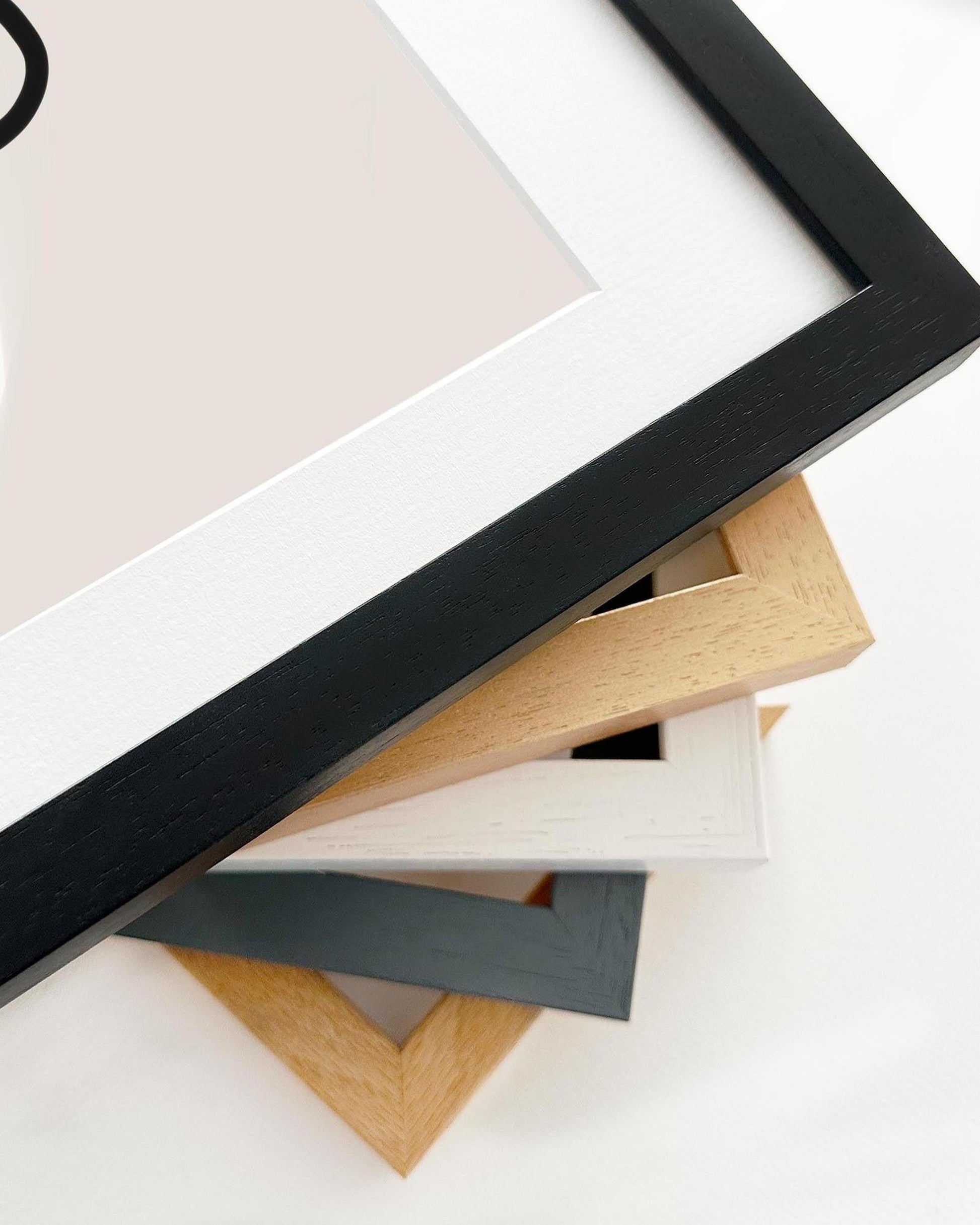 Collection of various photo frames on a white background
