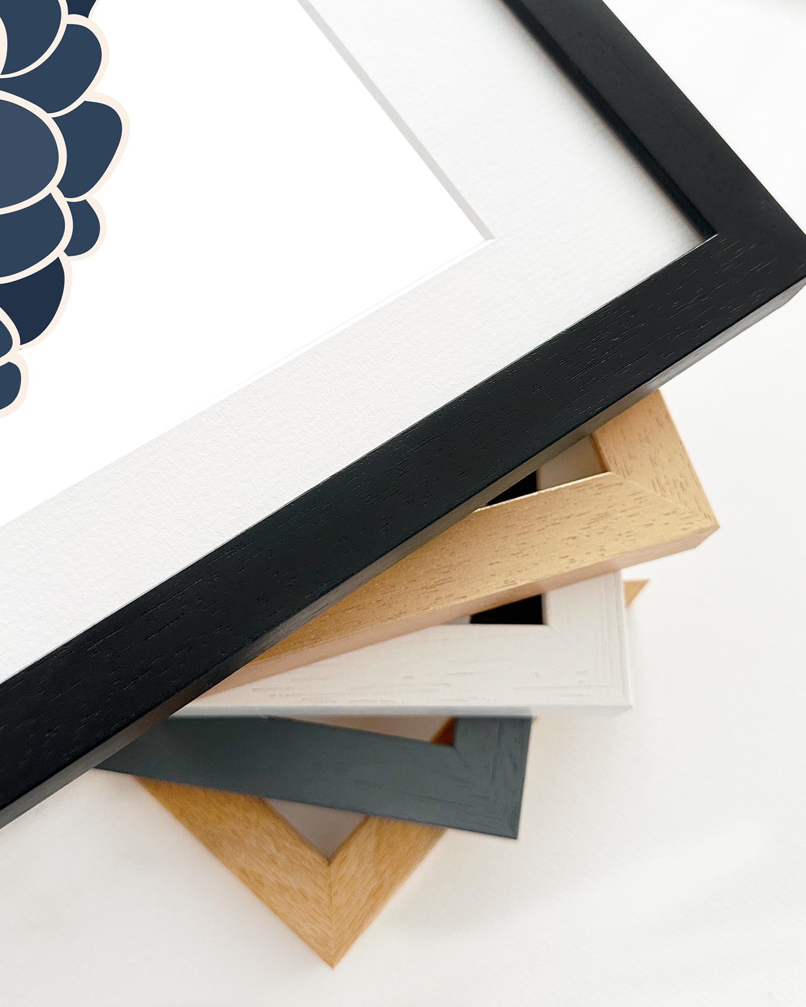 Blue Dahlia Square Framed Art-Abstract House