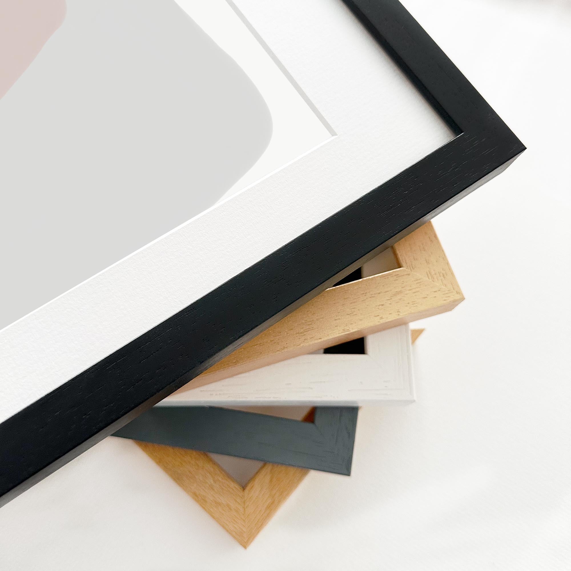 Grey On Blush Shapes Framed Art