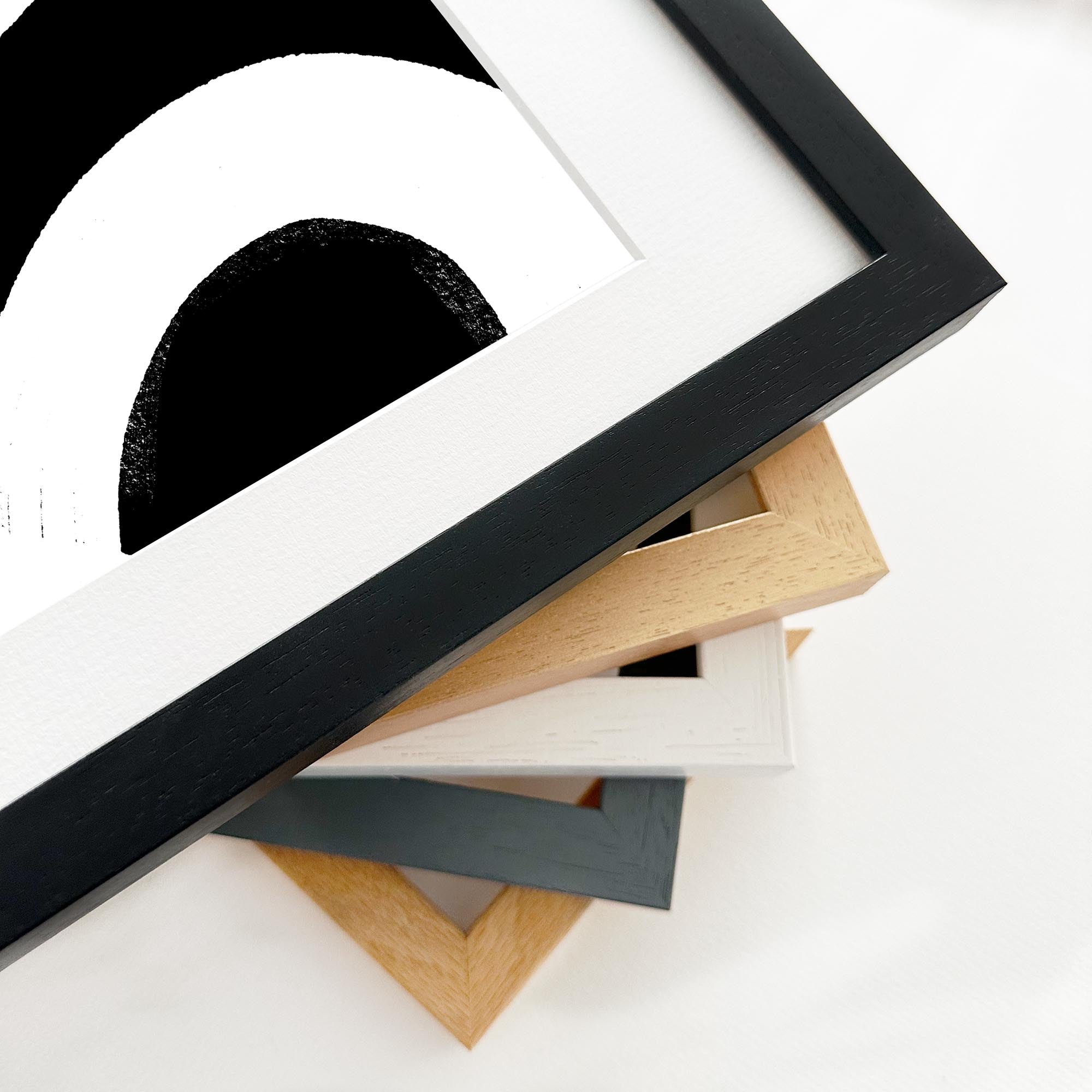 Monochrome Brushed Lines Framed Art Framed