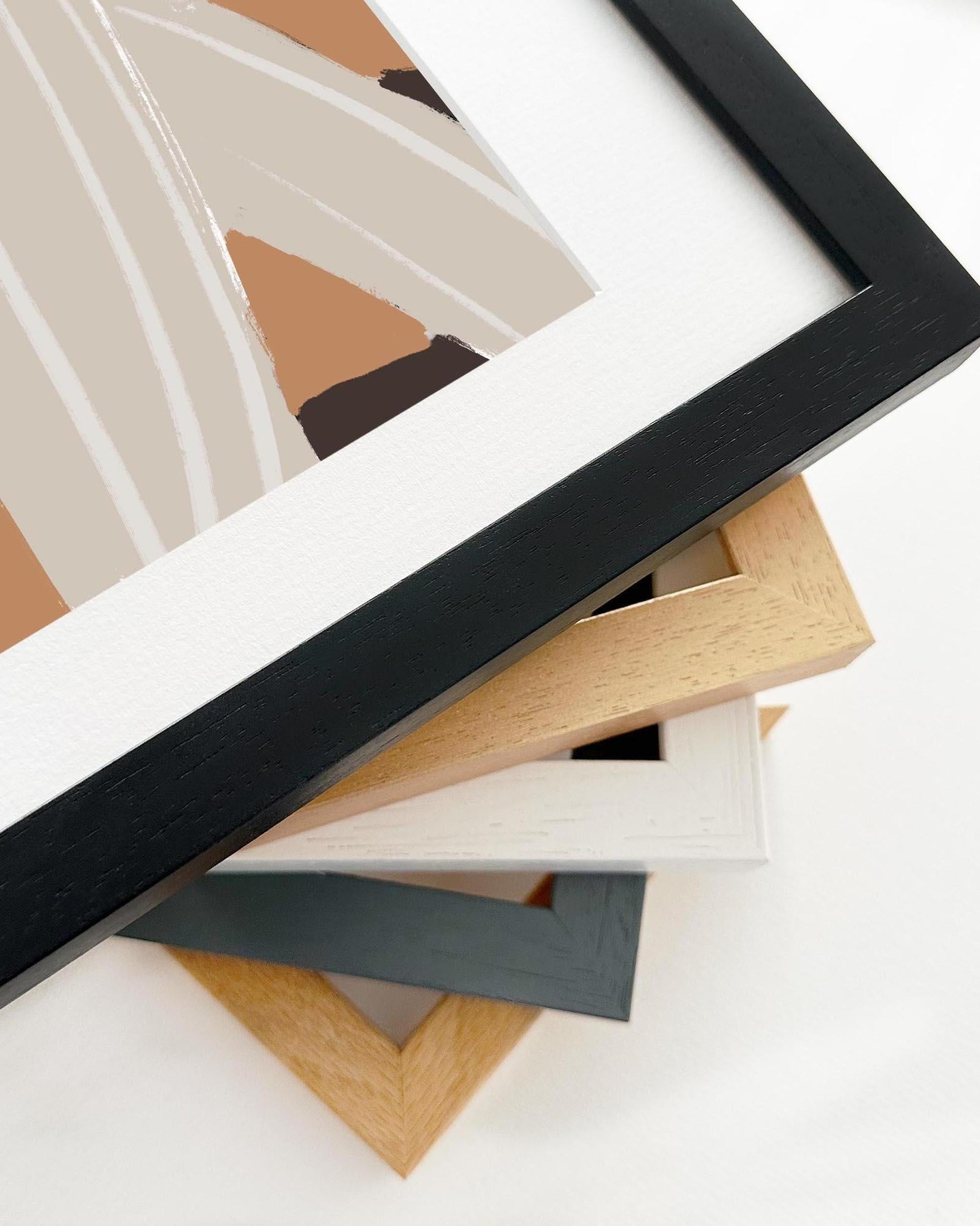 Collection of various photo frames on a white background