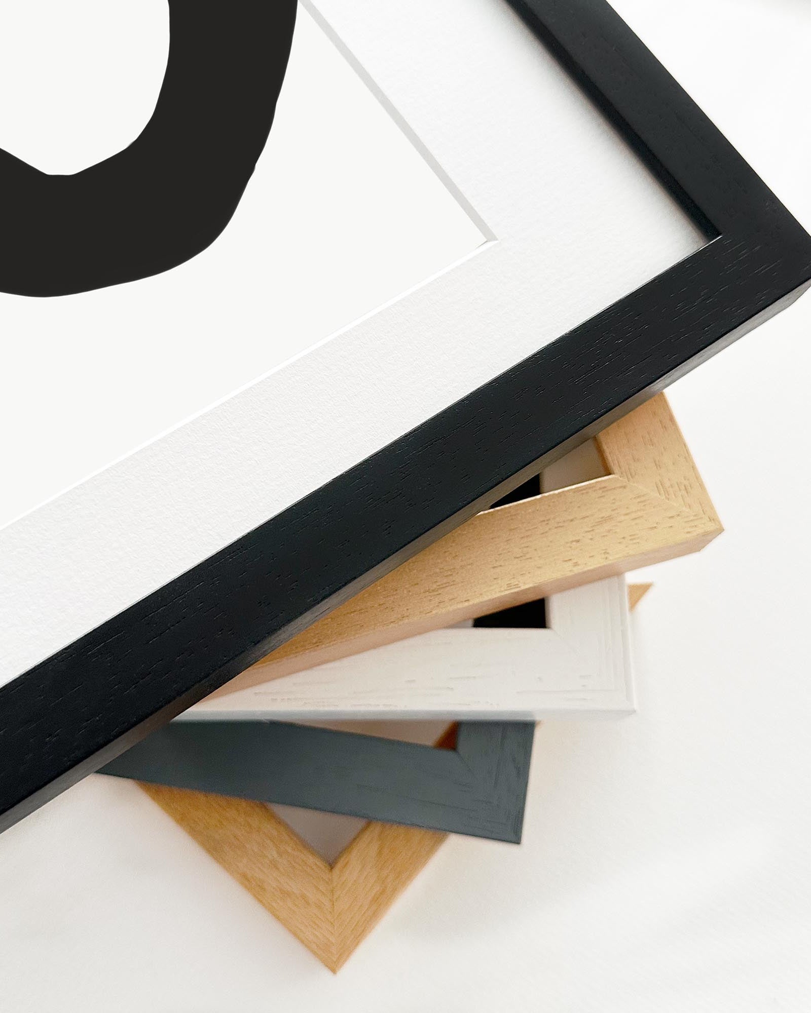 Collection of various photo frames on a white background