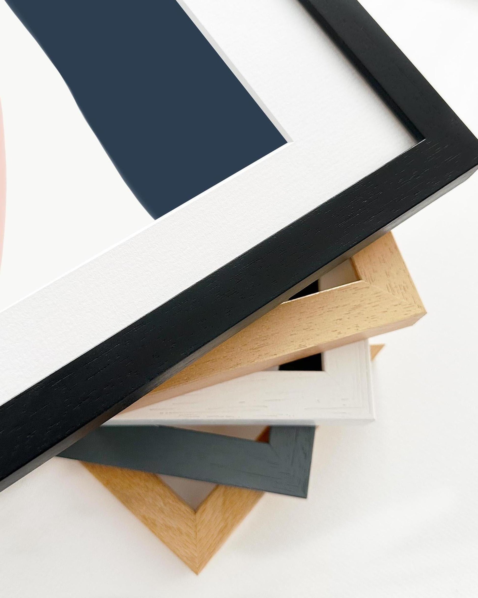 Collection of various photo frames on a white background