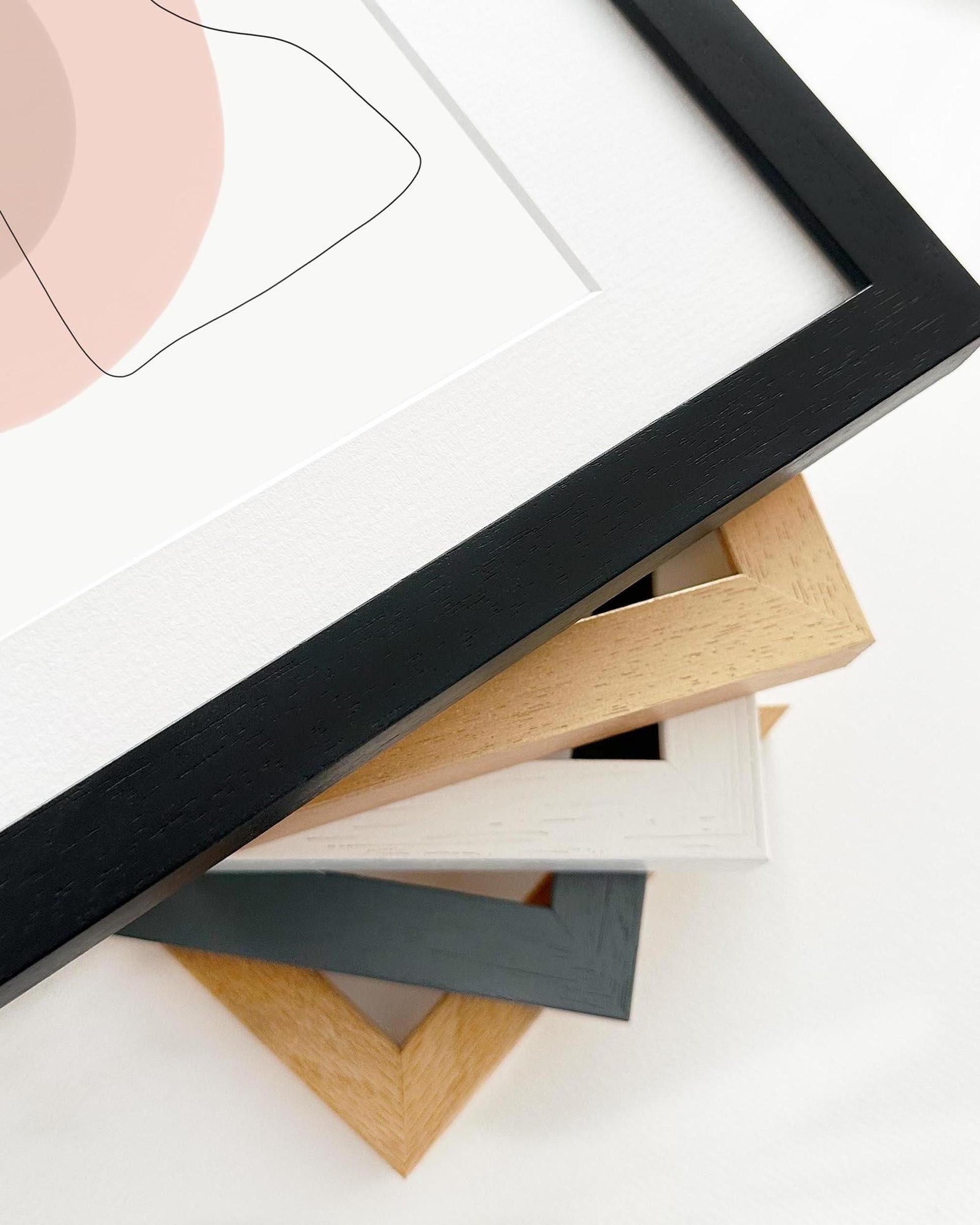 Collection of various photo frames on a white background