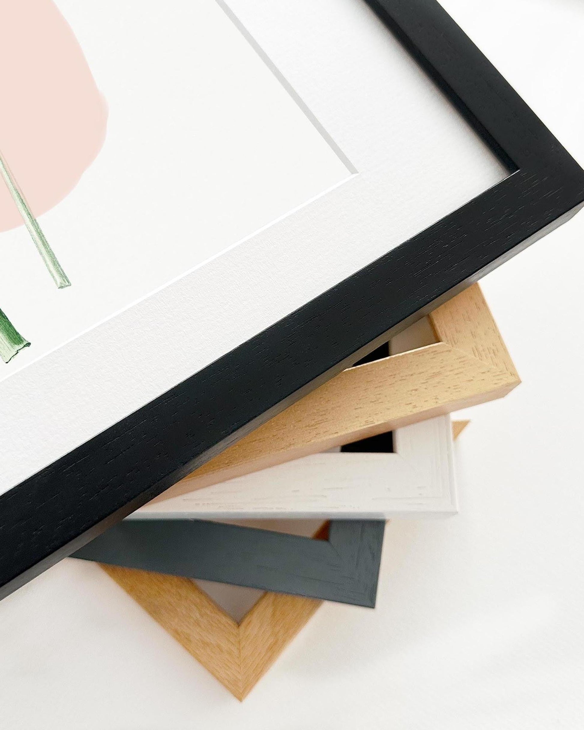 Collection of various photo frames on a white background