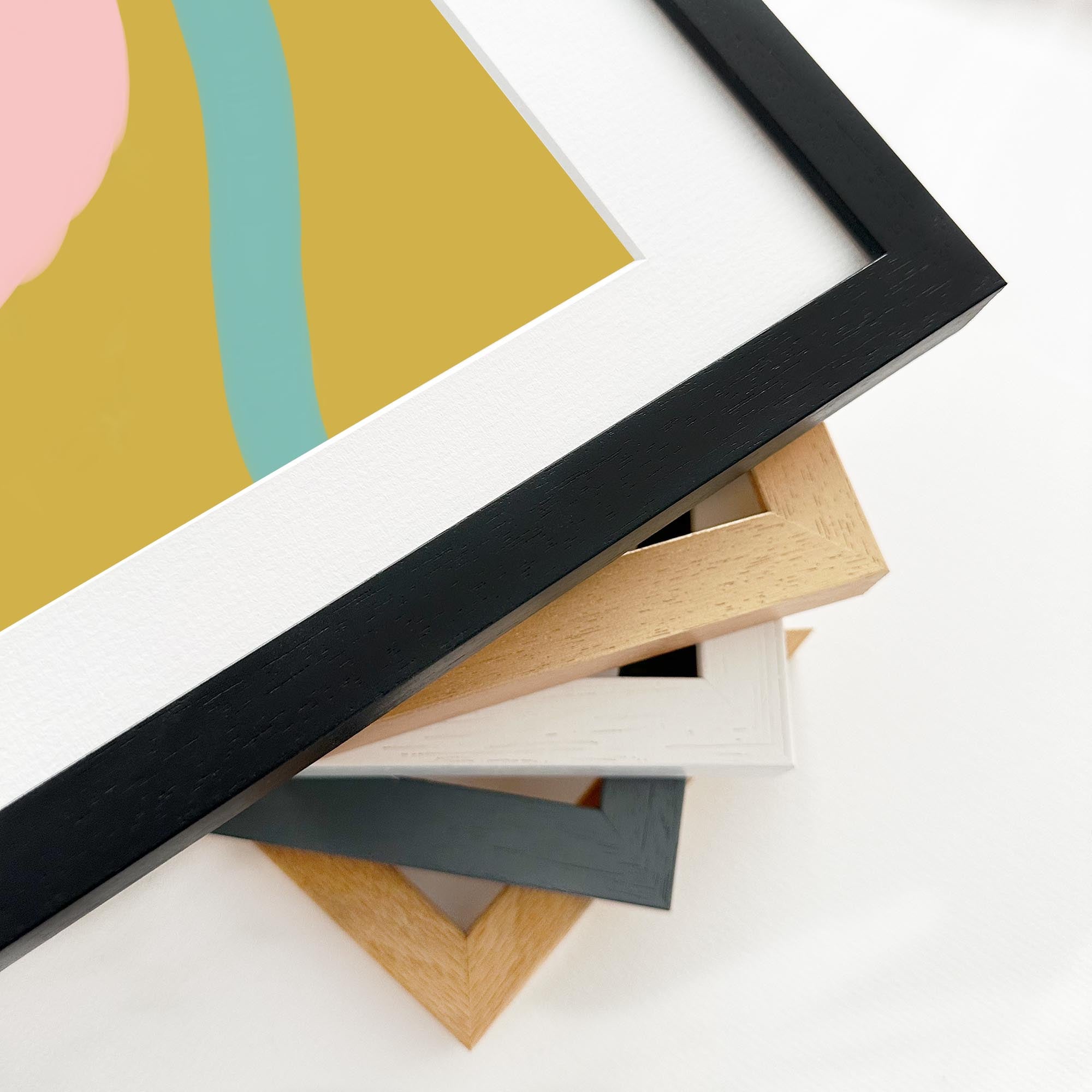 Mustard Abstract Shapes Framed Art