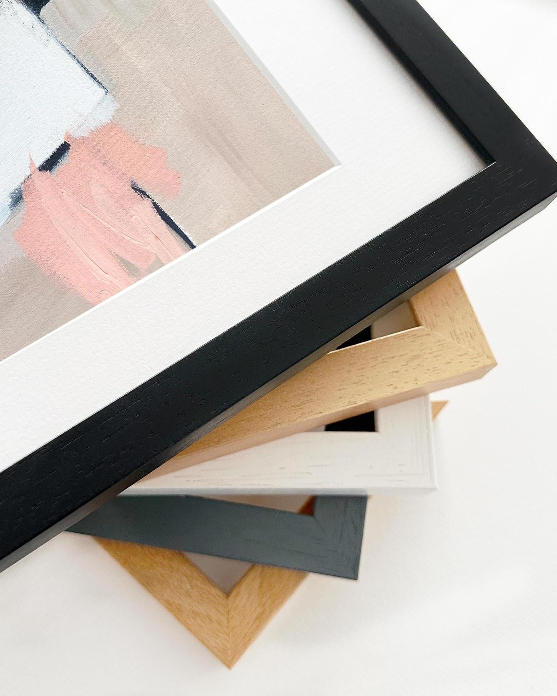 Collection of various photo frames on a white background