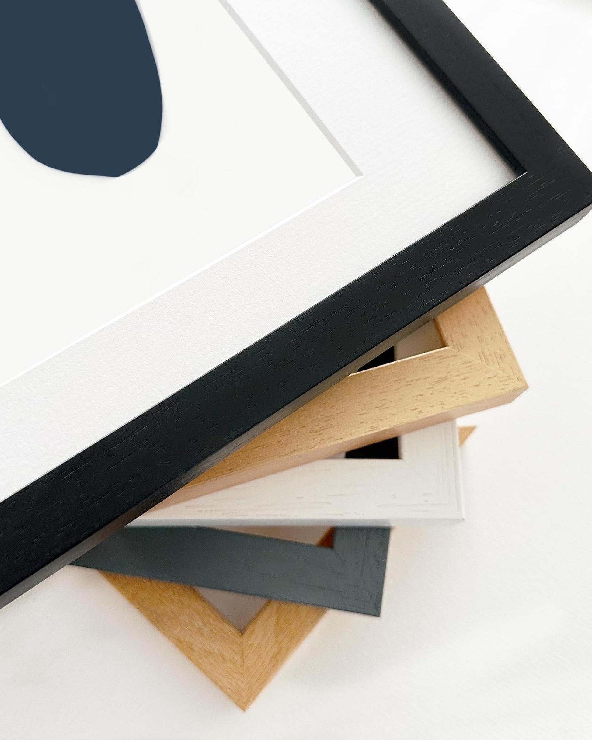 Collection of various photo frames on a white background