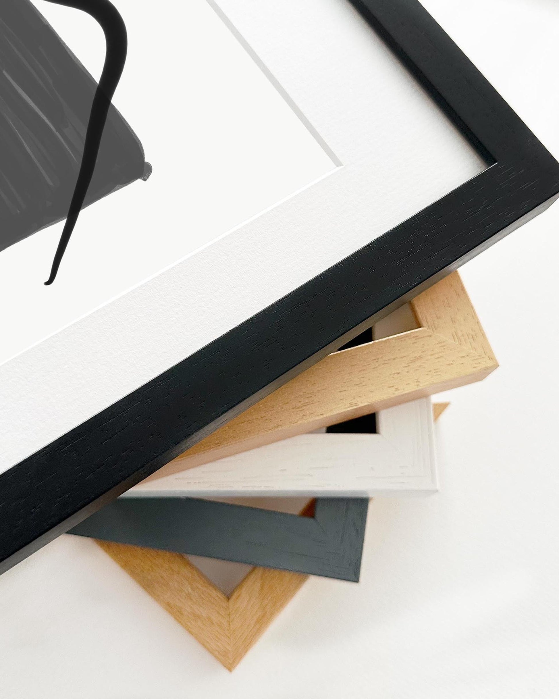 Collection of various photo frames on a white background