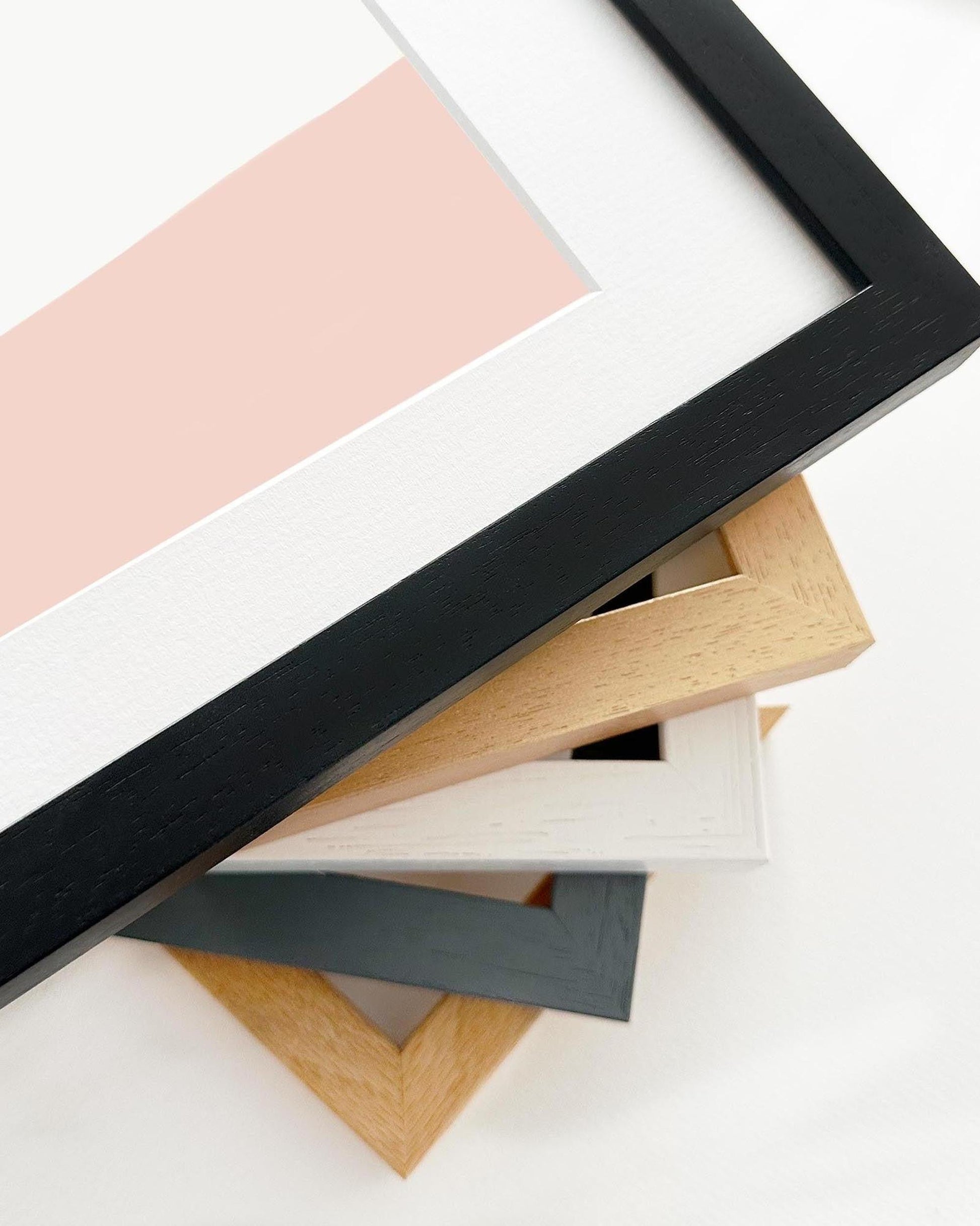 Collection of various photo frames on a white background