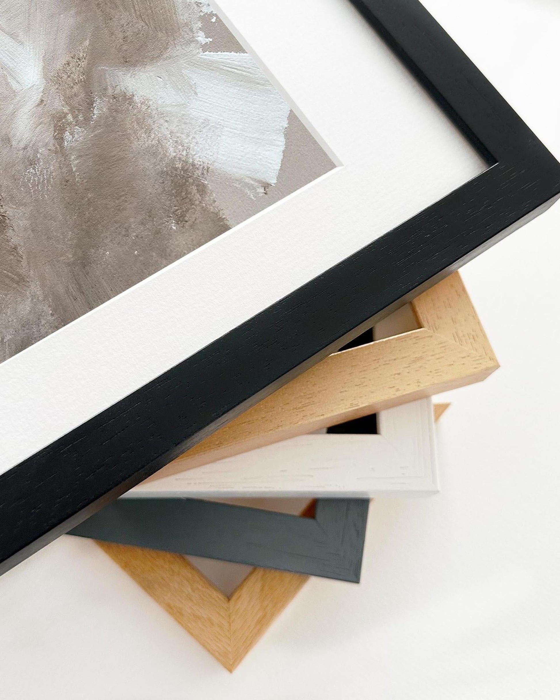 Collection of various photo frames on a white background