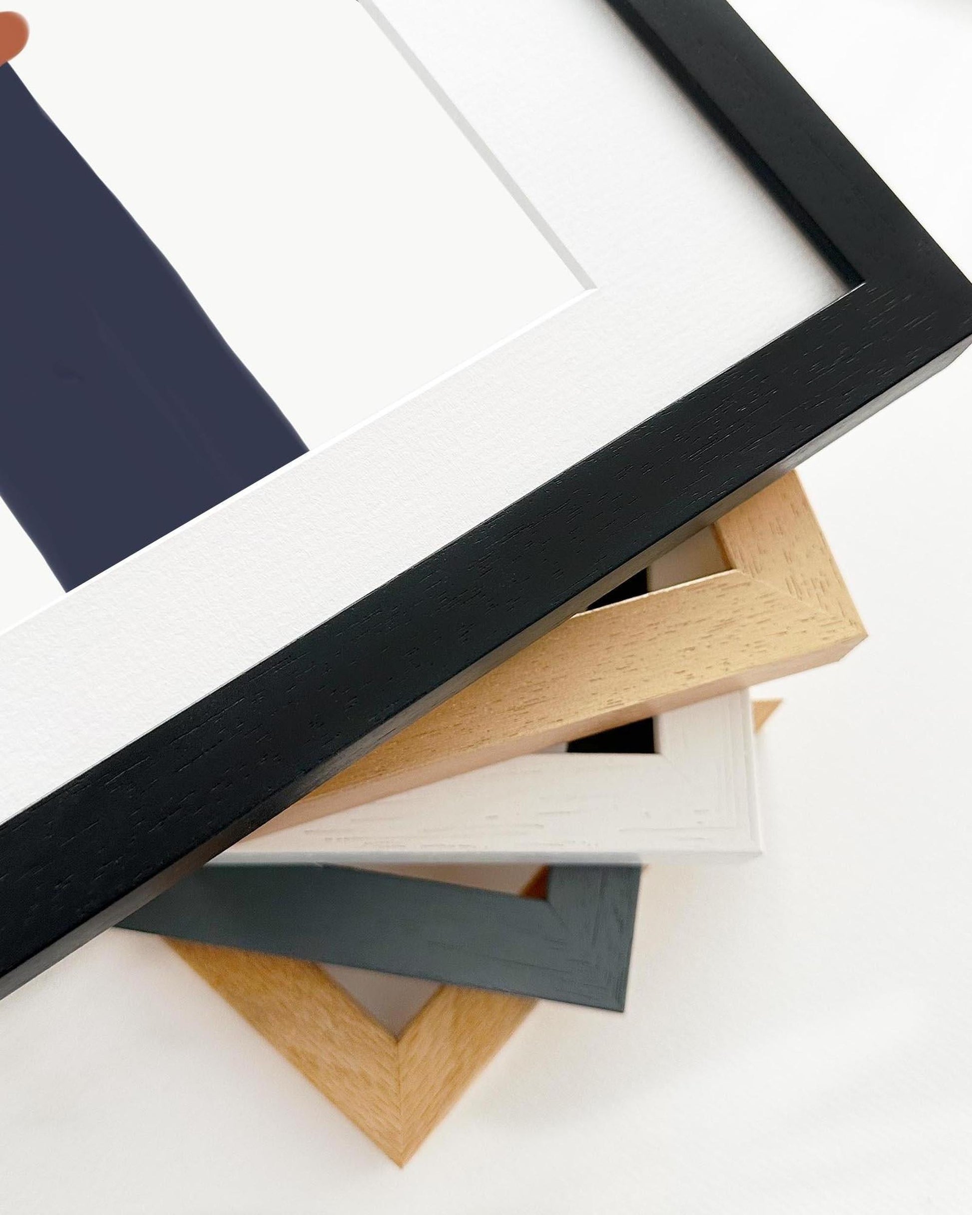 Collection of various photo frames on a white background