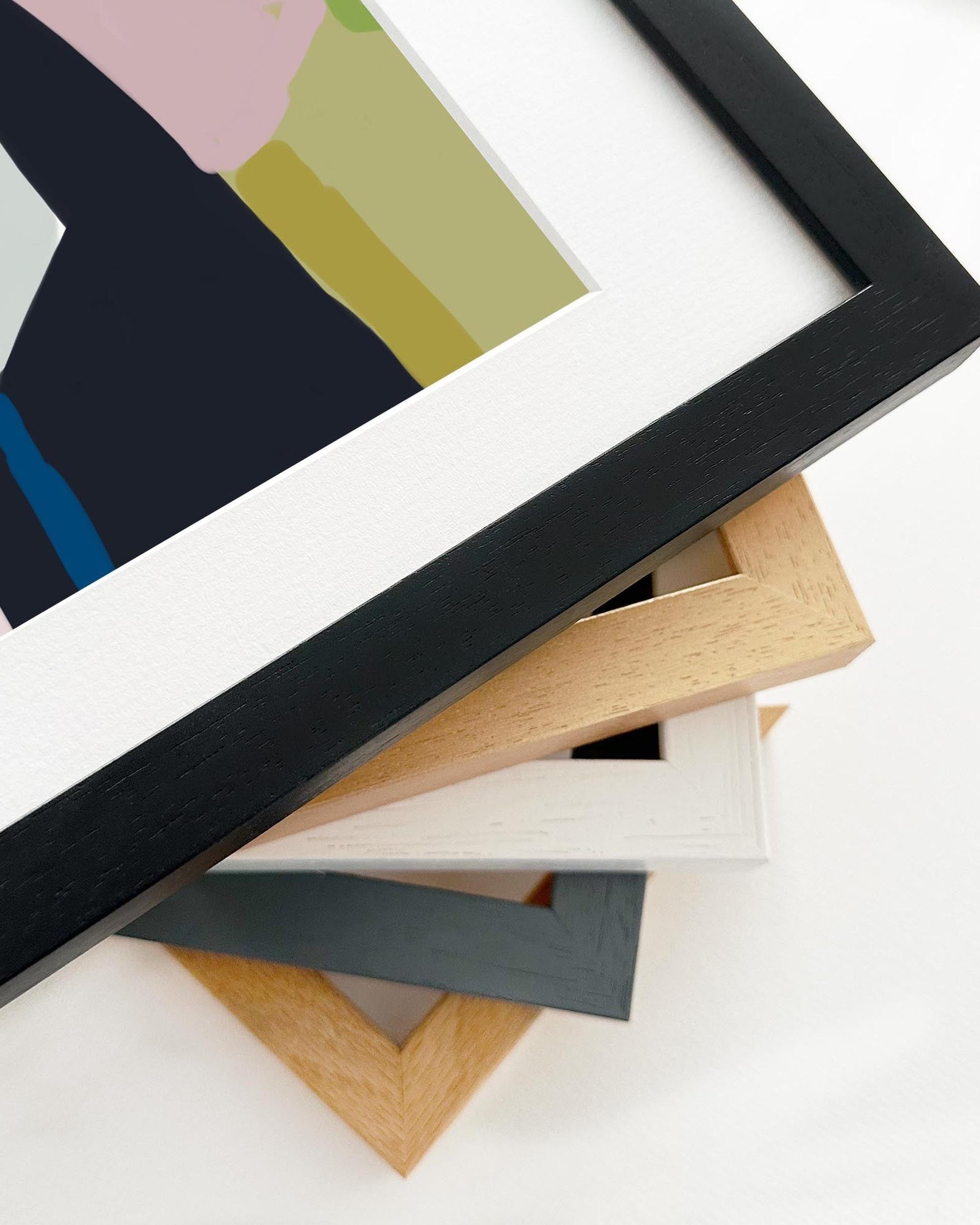 Collection of various photo frames on a white background