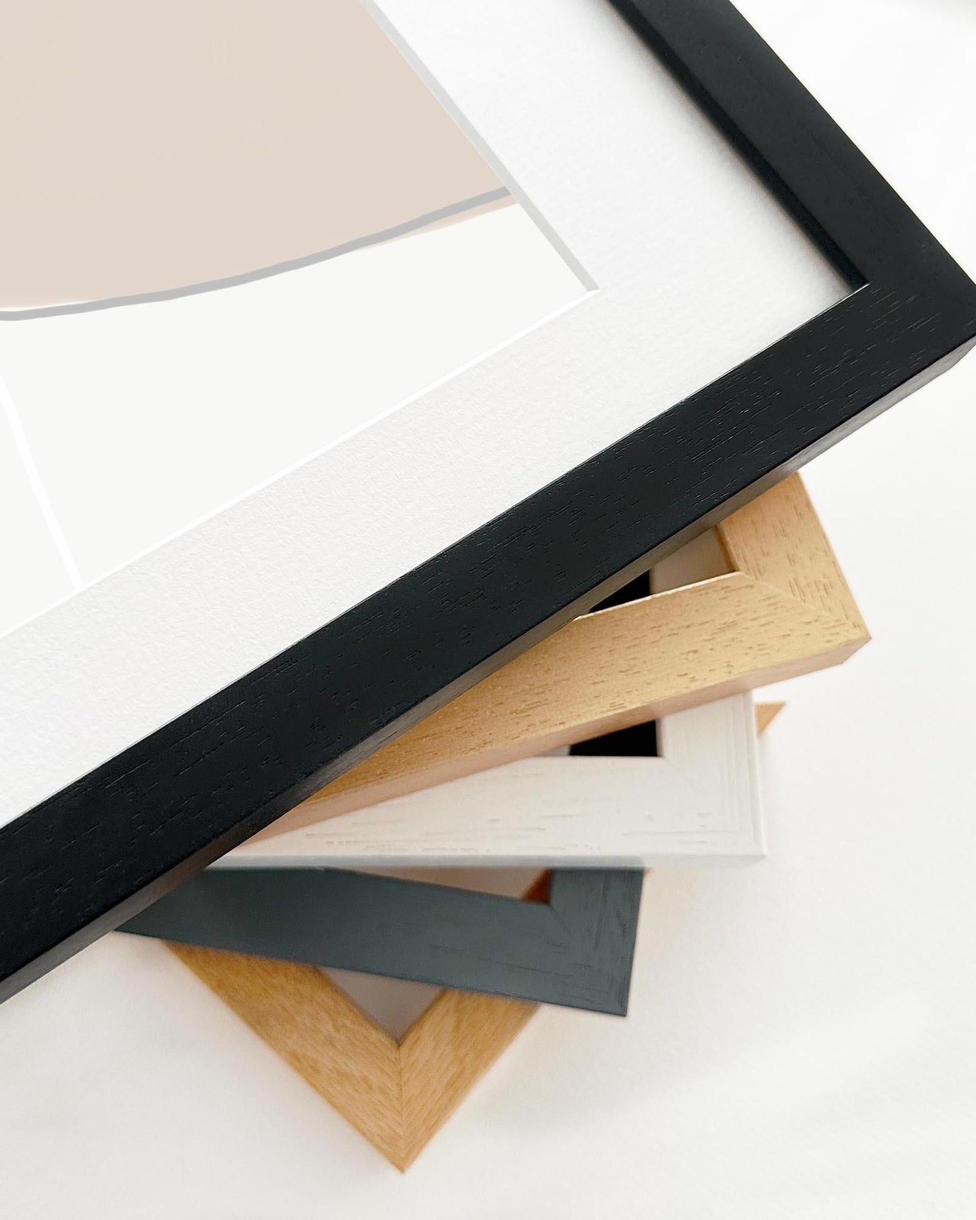 Collection of various photo frames on a white background