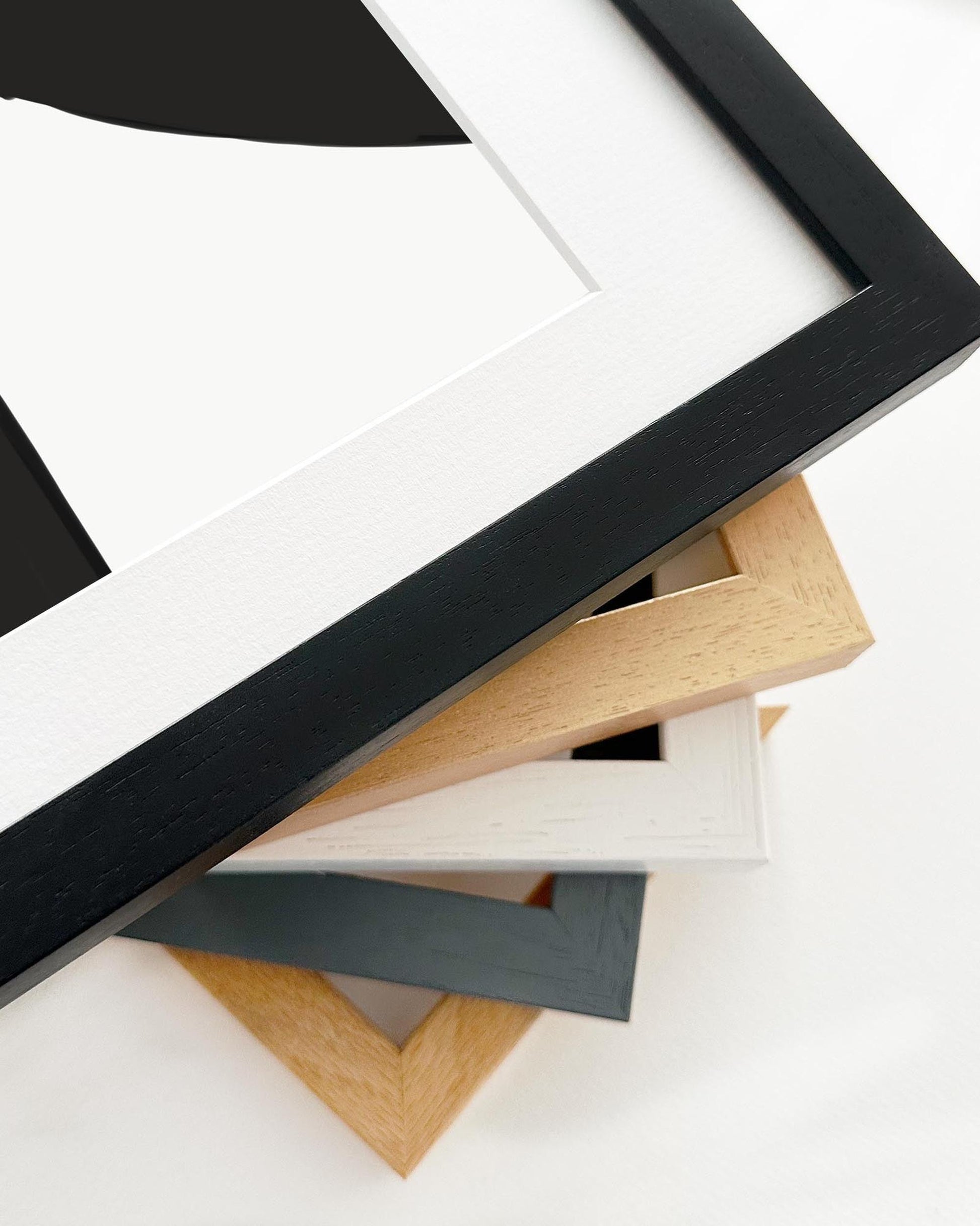 Collection of various photo frames on a white background