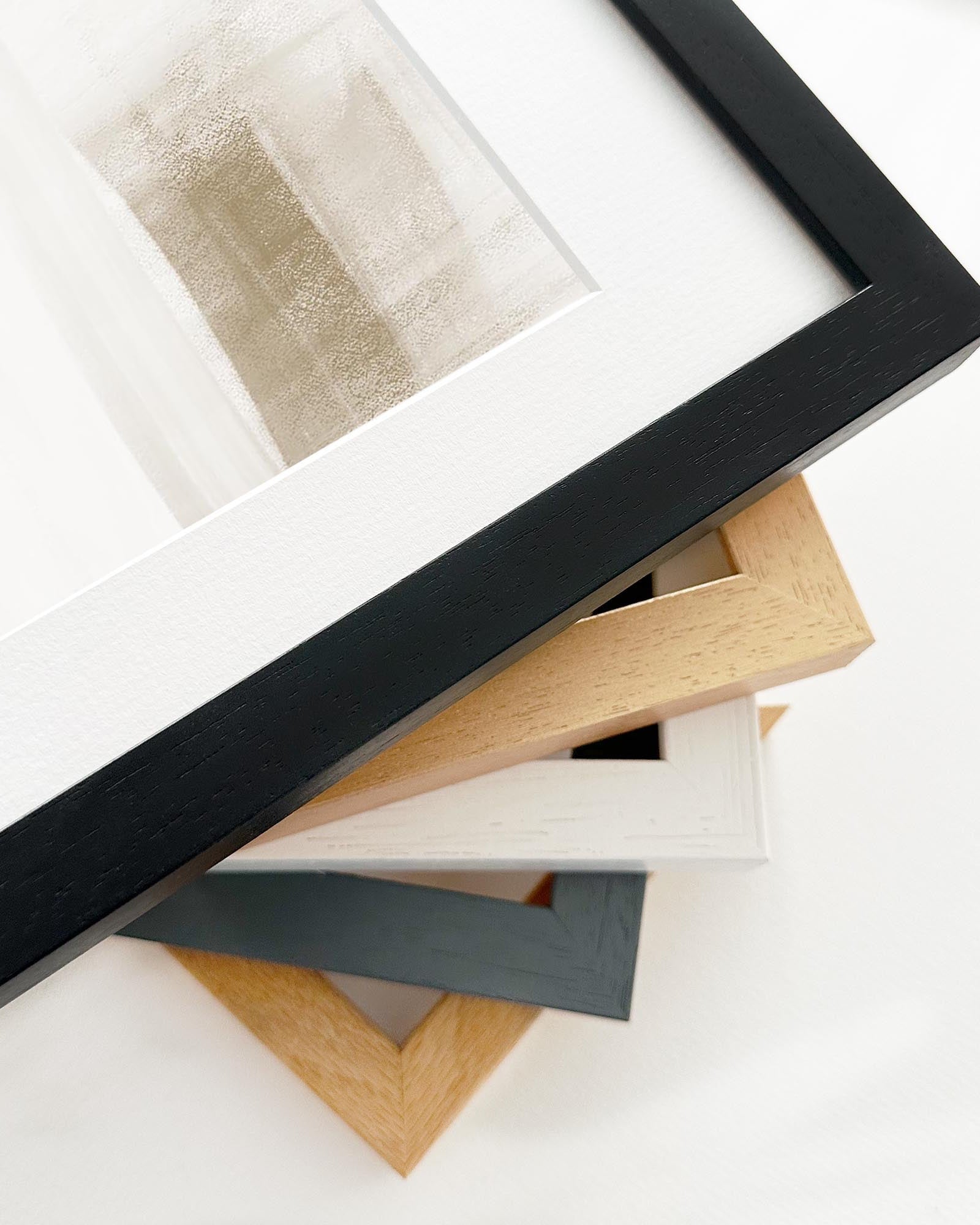 Neutral Abstract Brushed Square Framed Art-Abstract House