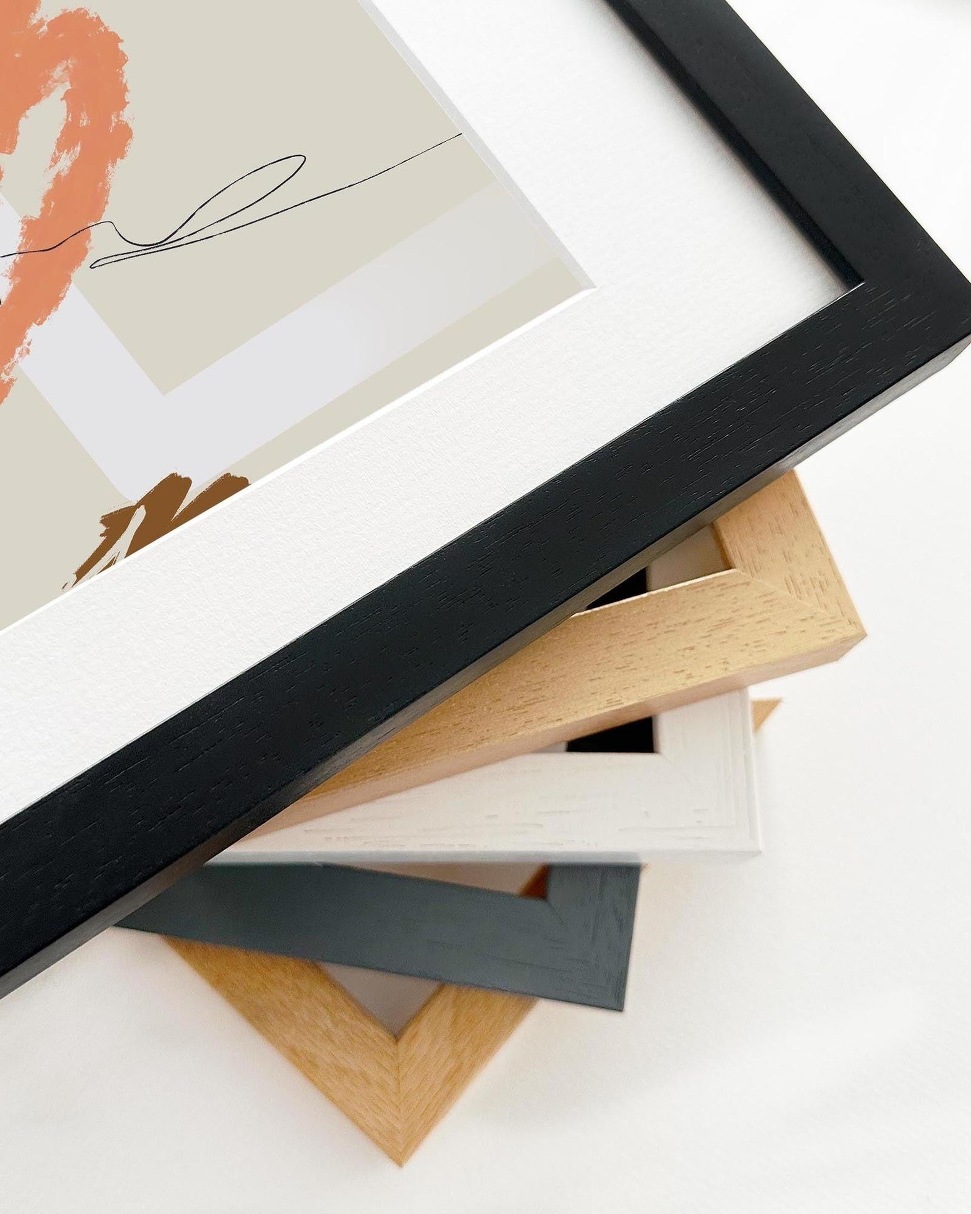 Collection of various photo frames on a white background