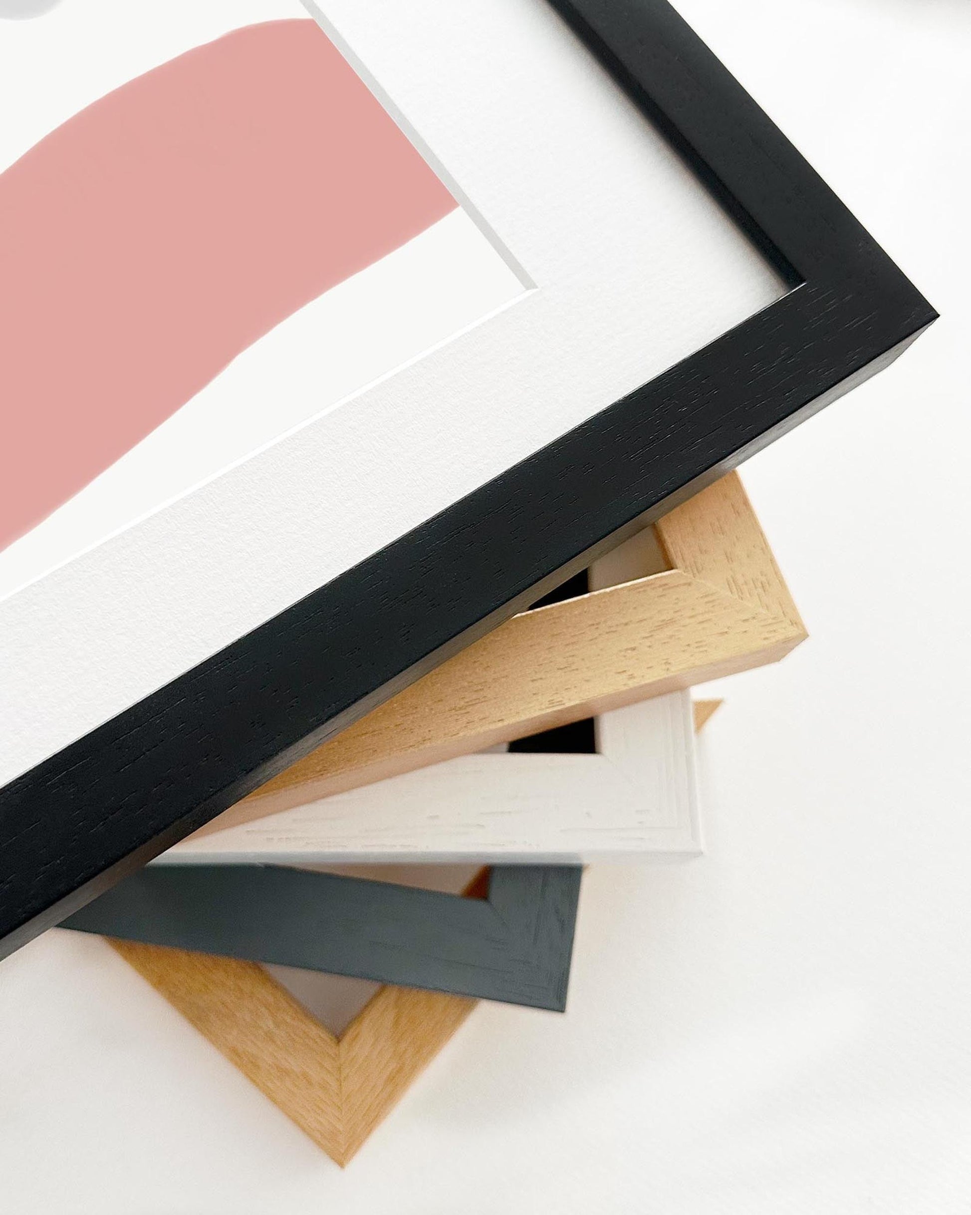 Collection of various photo frames on a white background