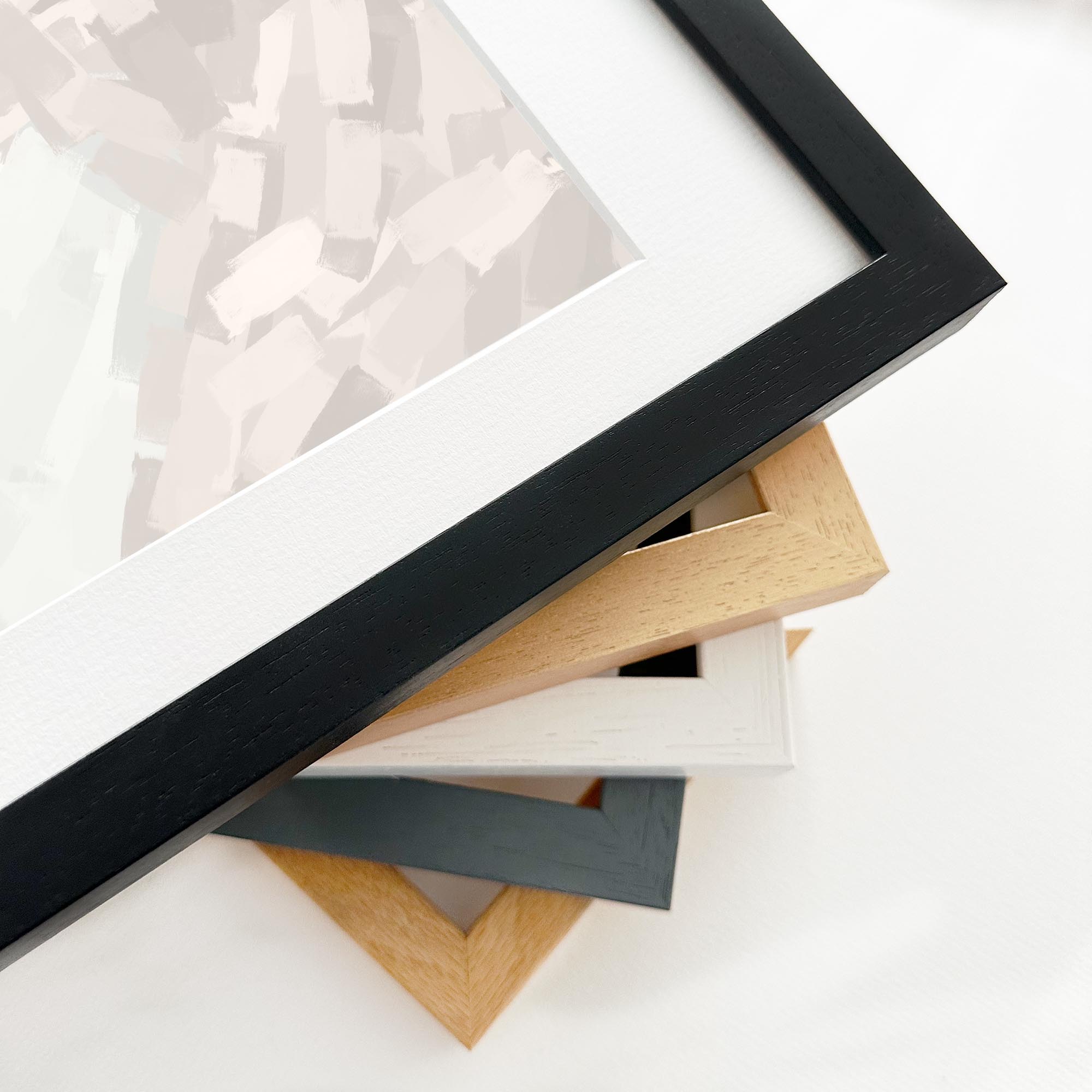 Brushed Neutral Framed Art-Abstract House