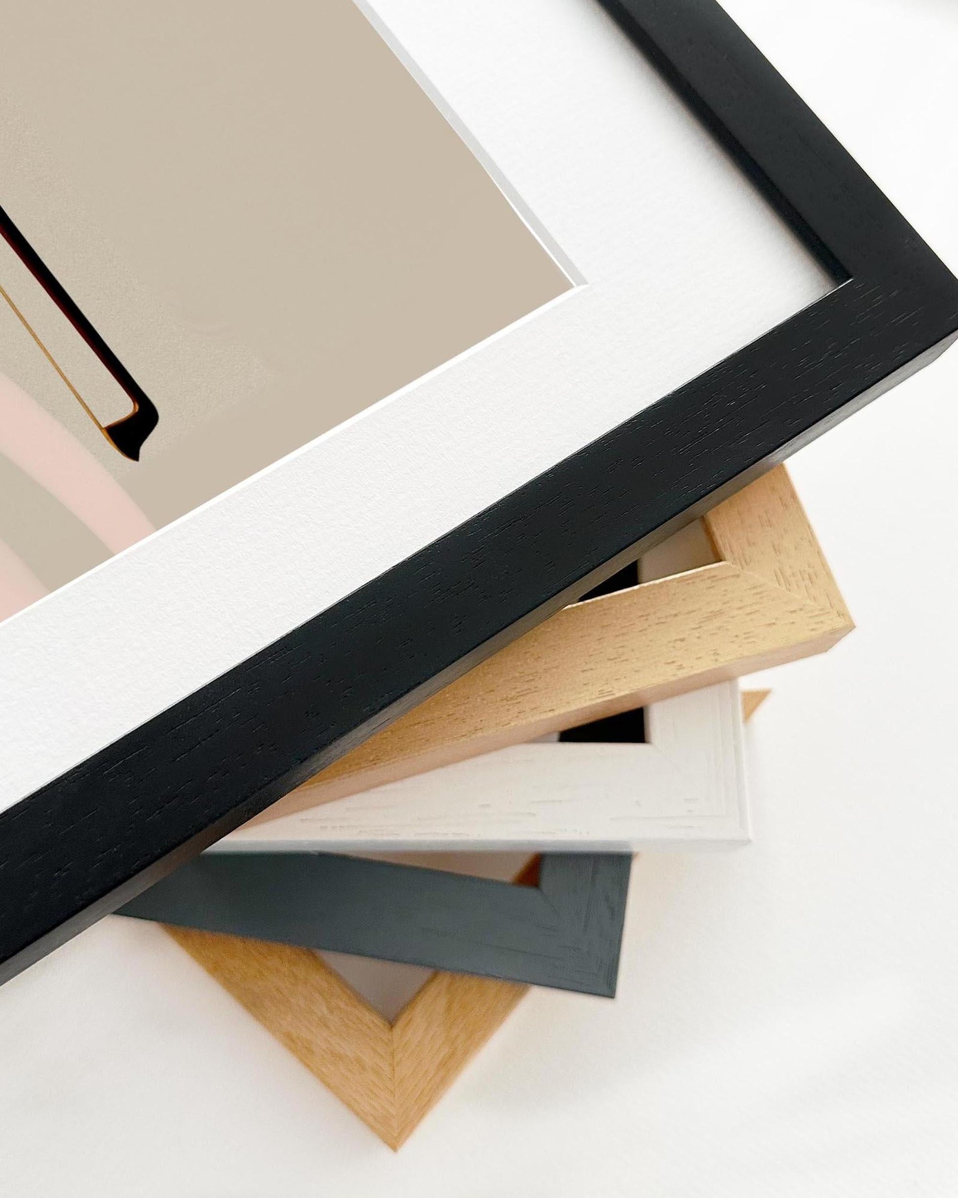 Collection of various photo frames on a white background