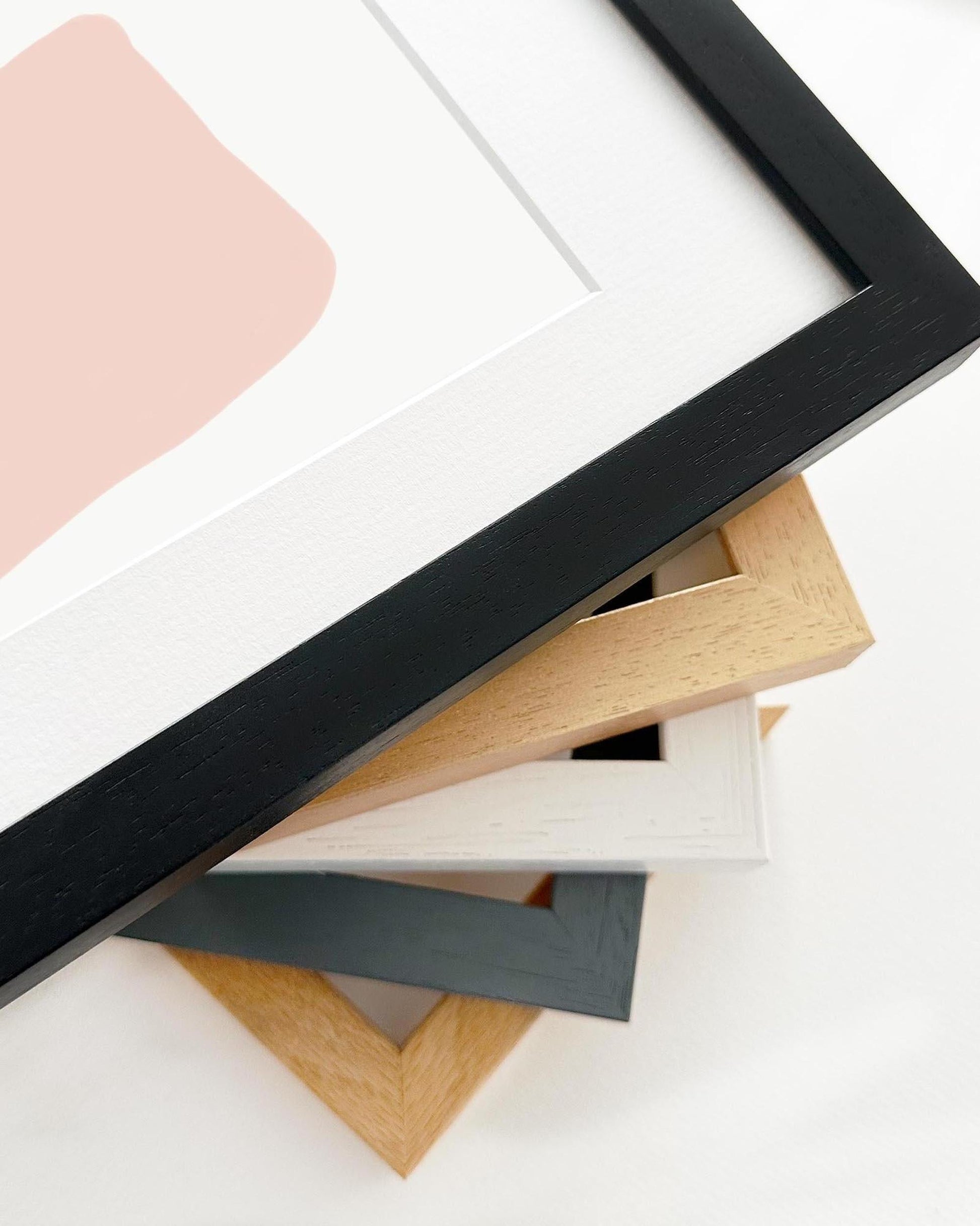 Collection of various photo frames on a white background