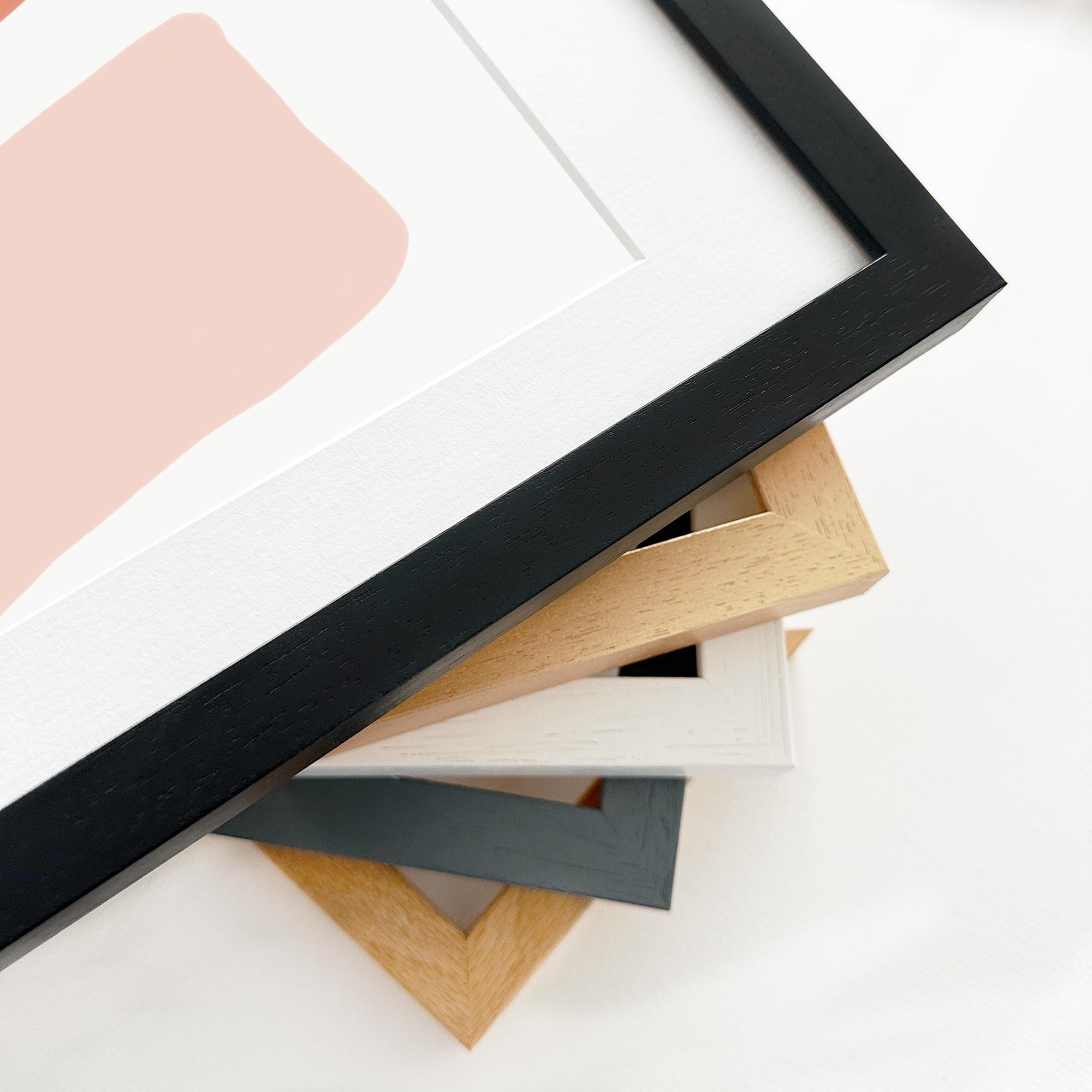 Three Blush Shapes Framed Art