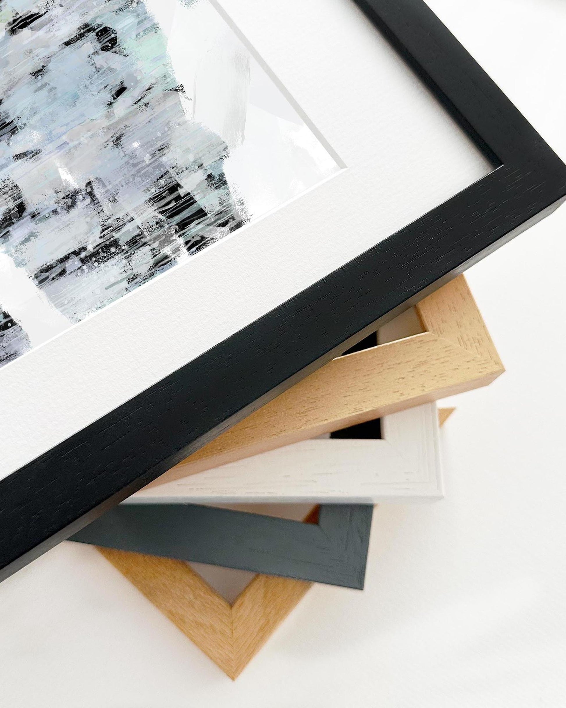 Collection of various photo frames on a white background