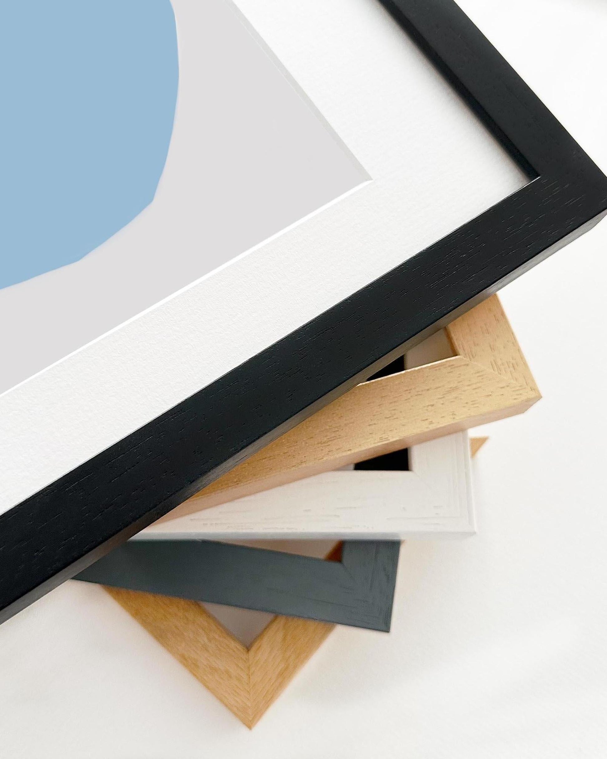 Collection of various photo frames on a white background