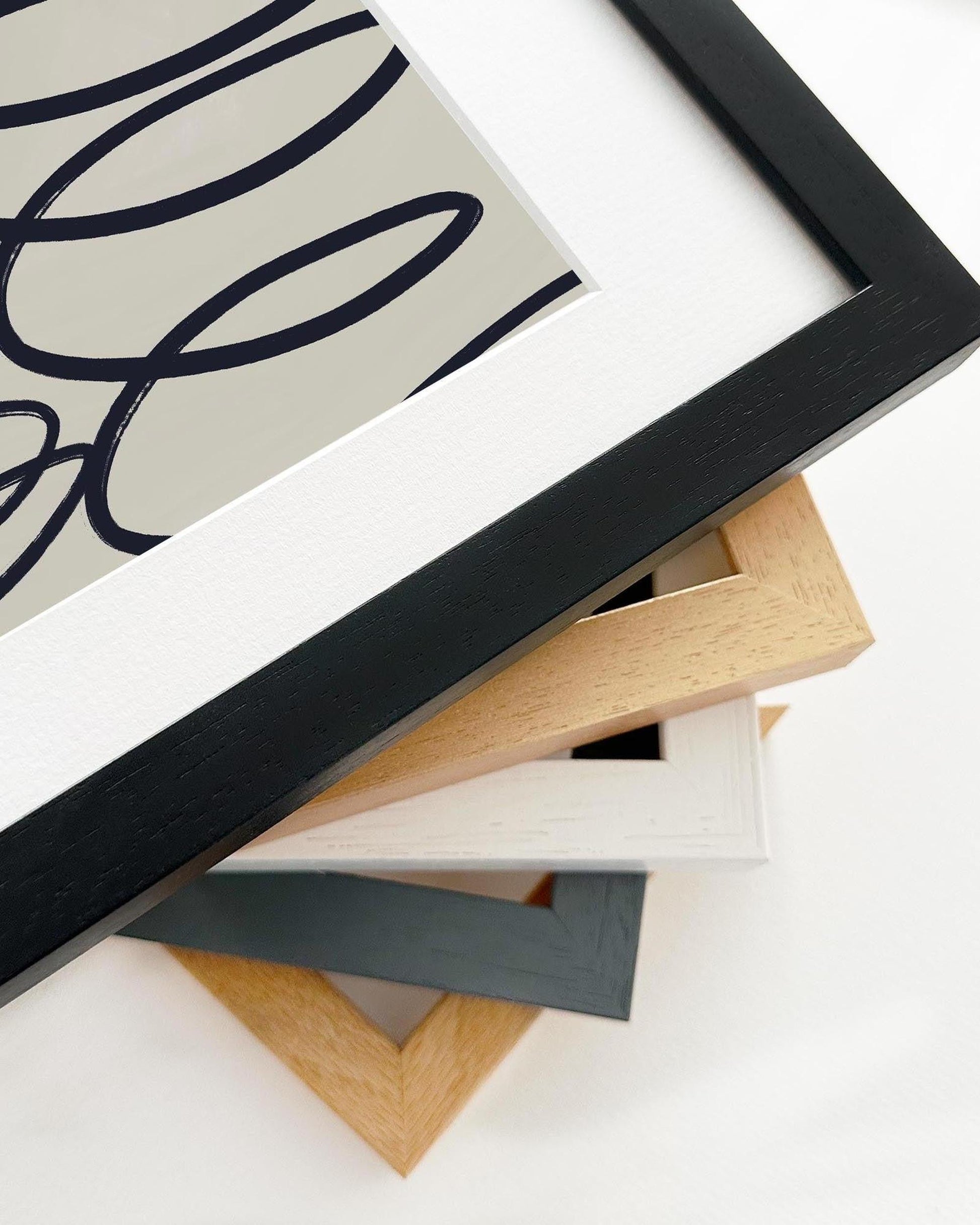 Collection of various photo frames on a white background