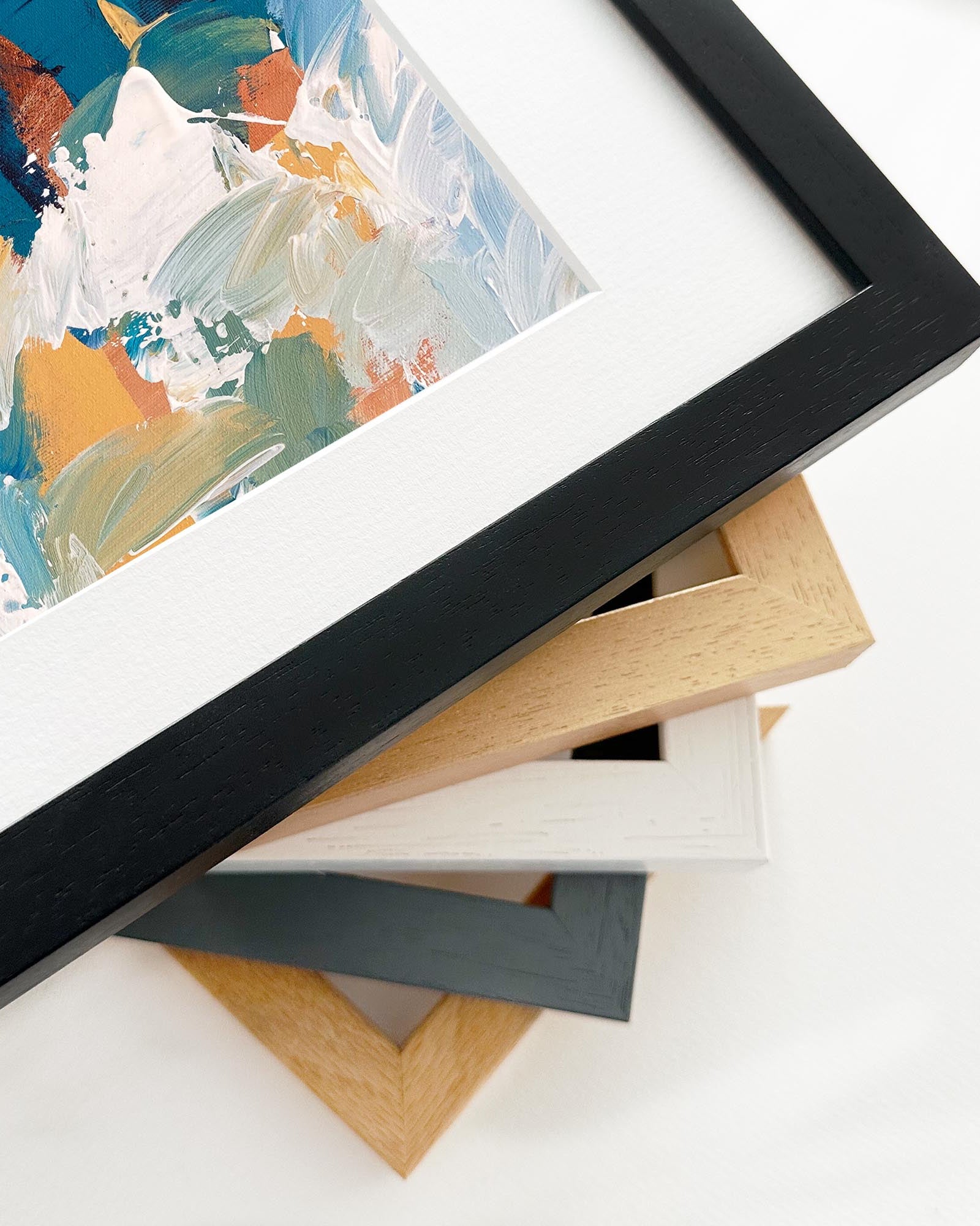 Blue Coastline Abstract Framed Art-Abstract House