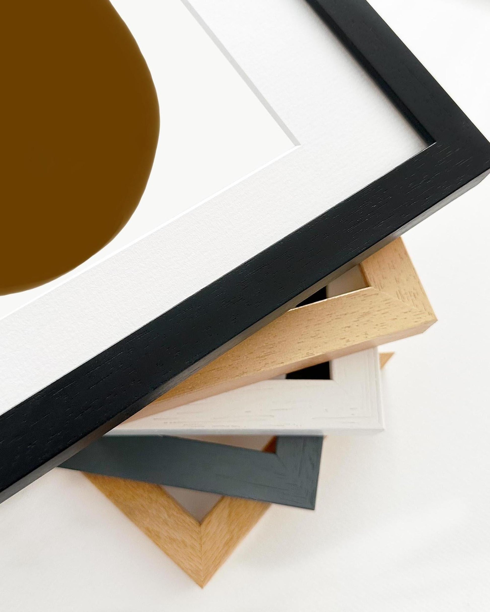 Collection of various photo frames on a white background