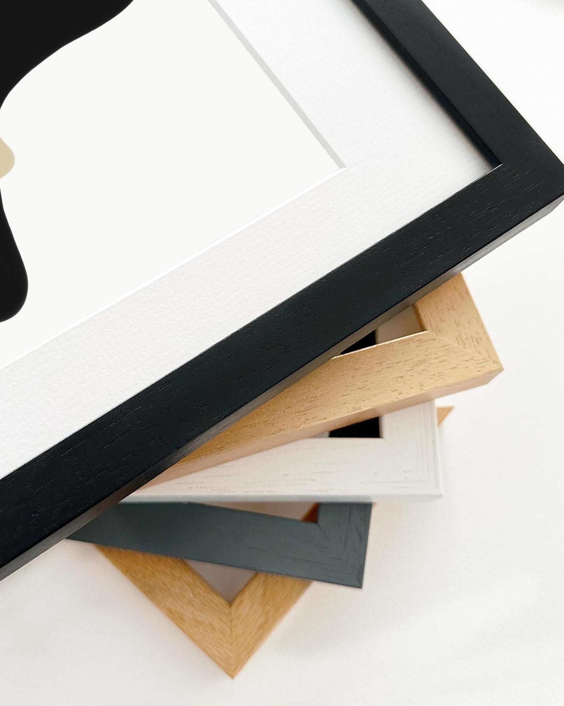 Collection of various photo frames on a white background