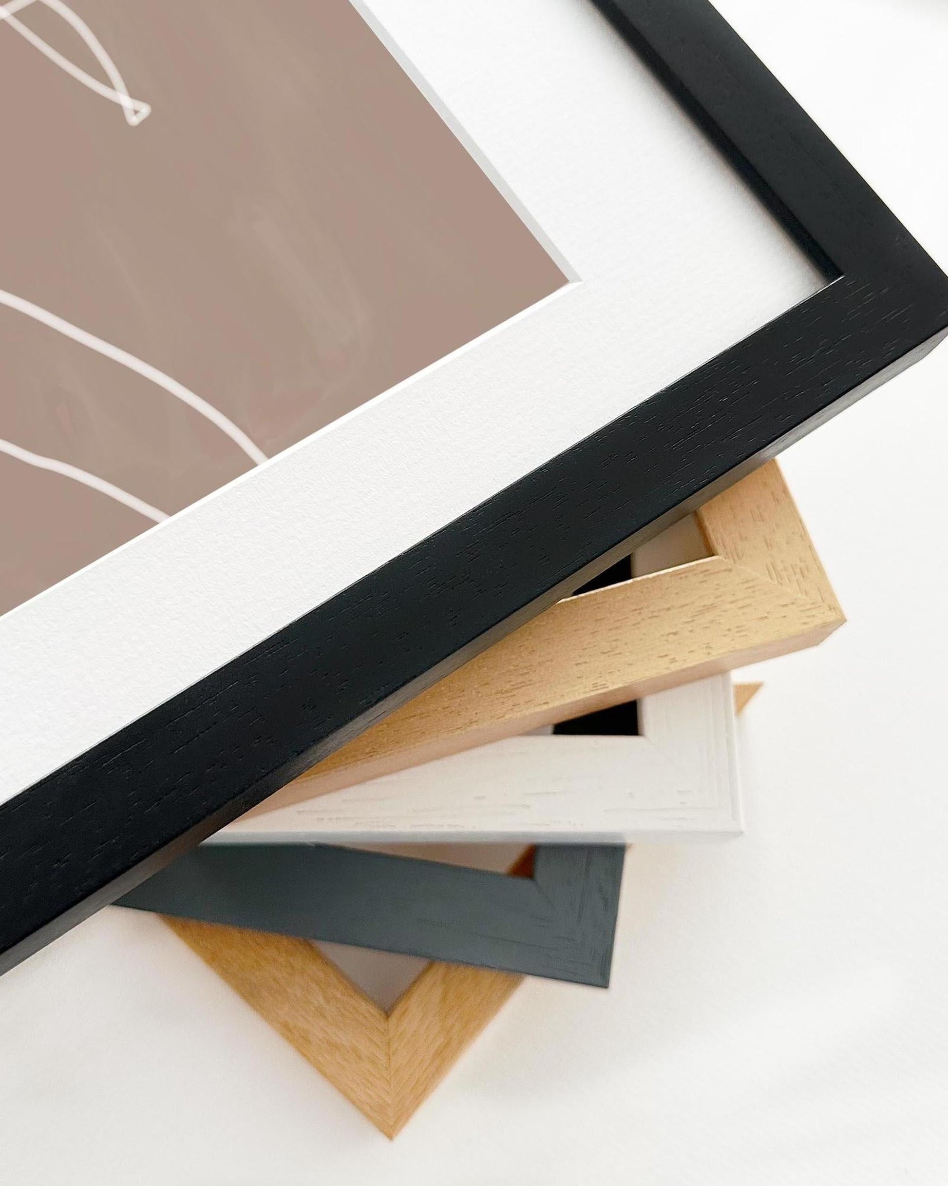 Collection of various photo frames on a white background