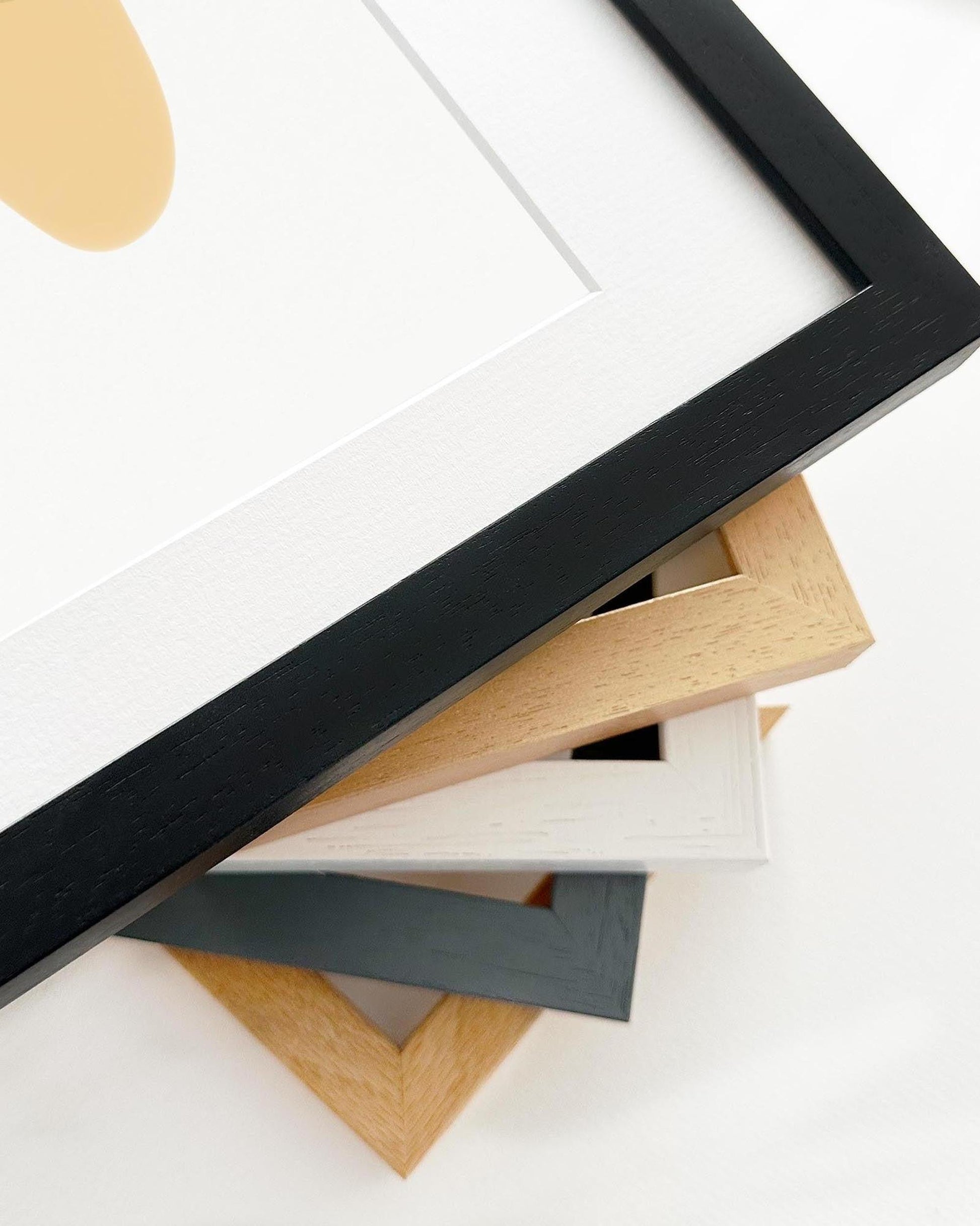 Collection of various photo frames on a white background