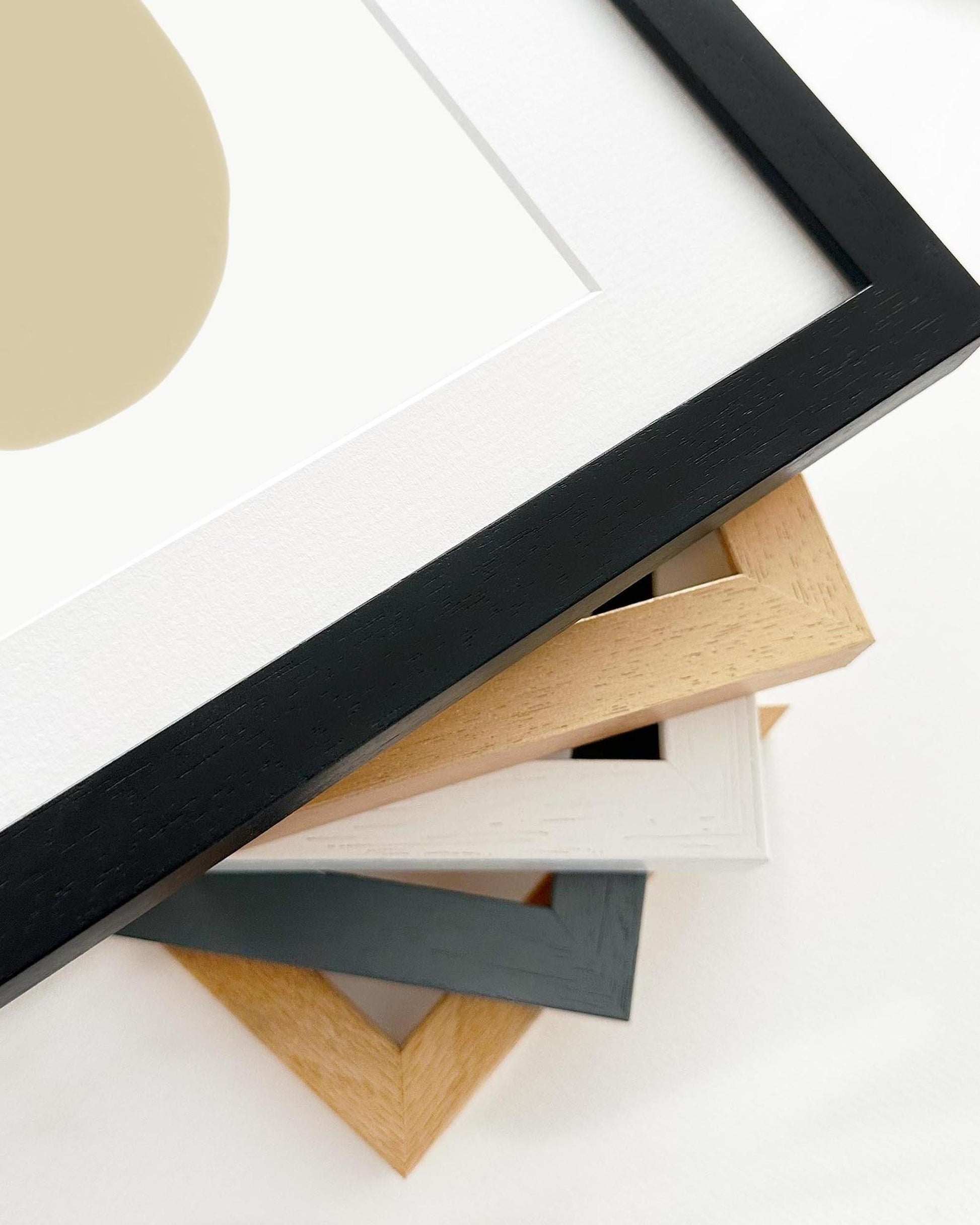 Collection of various photo frames on a white background